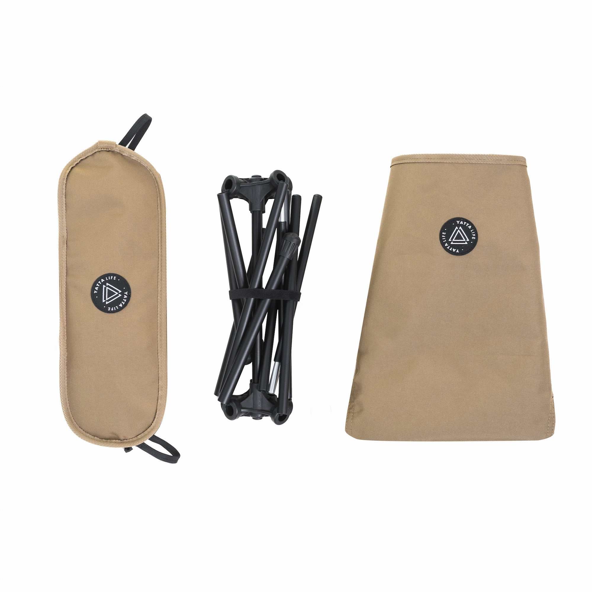 Low Back Ultralight Folding Camping Chairs With Storage Pouch - Khaki - Image 13
