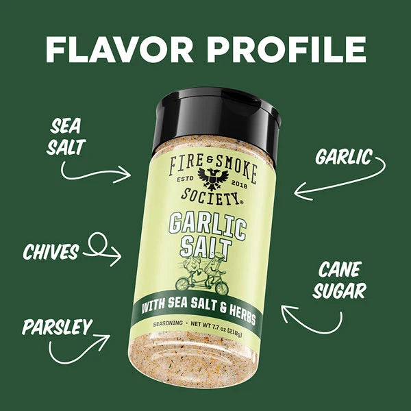 Fire & Smoke Society Garlic Salt All-Purpose Seasoning – 7.7 oz - Image 2