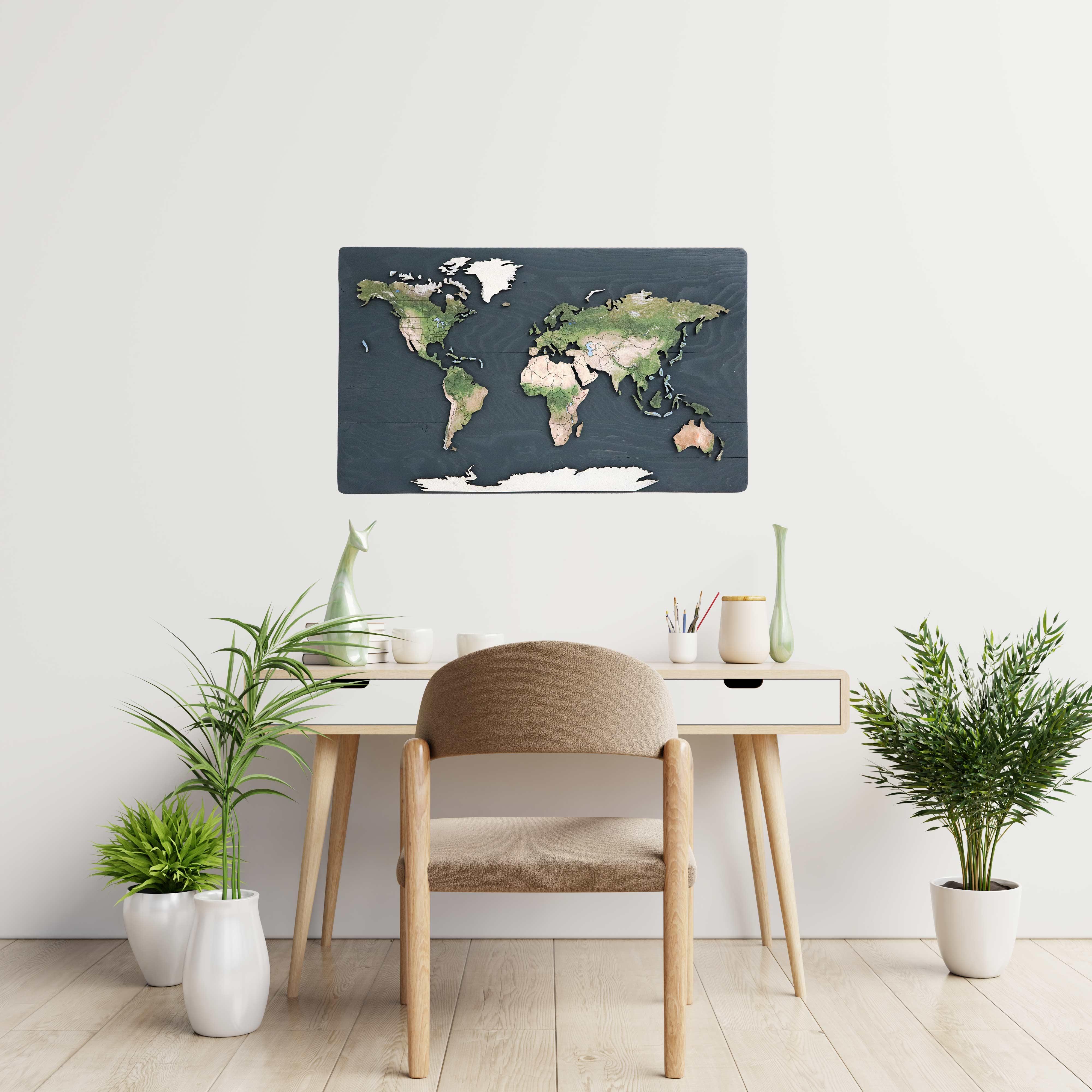 Wanderlust Maps Geo Optic Push Pin Map | 24 x 14