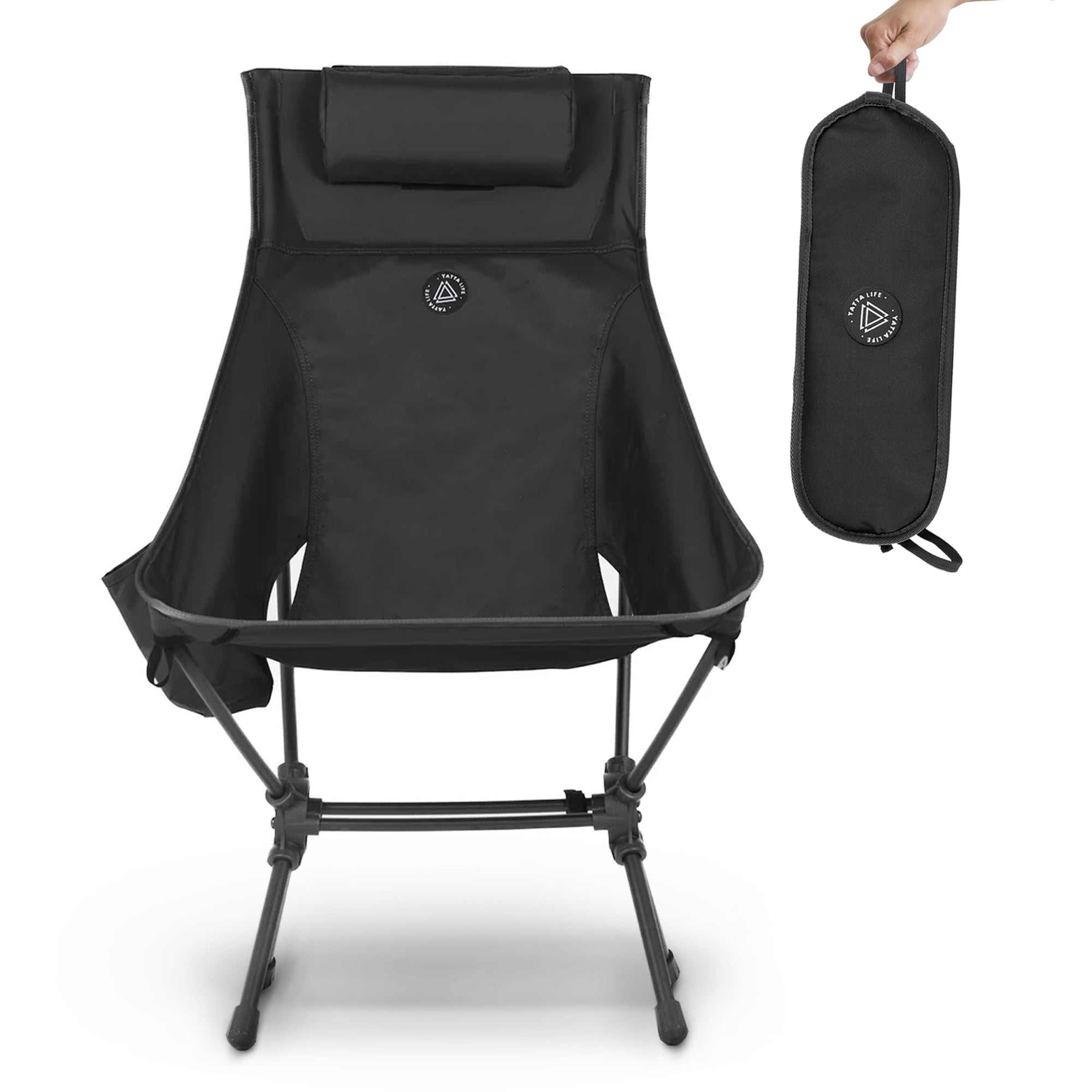YATTA High Back Ultralight Folding Camping Chairs With Storage Pouches