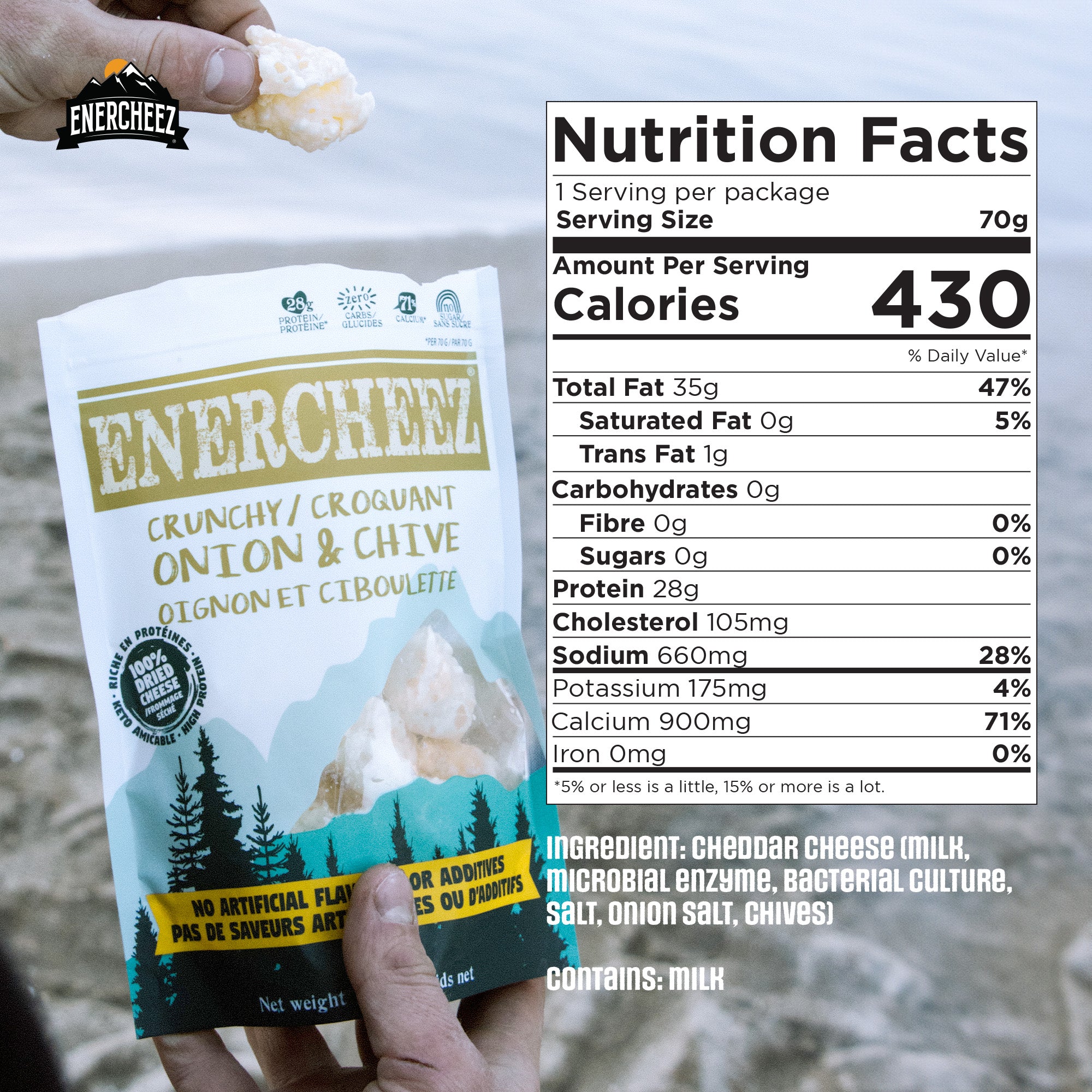 Enercheez Onion & Chive Crunchy Cheese Snack - Image 3