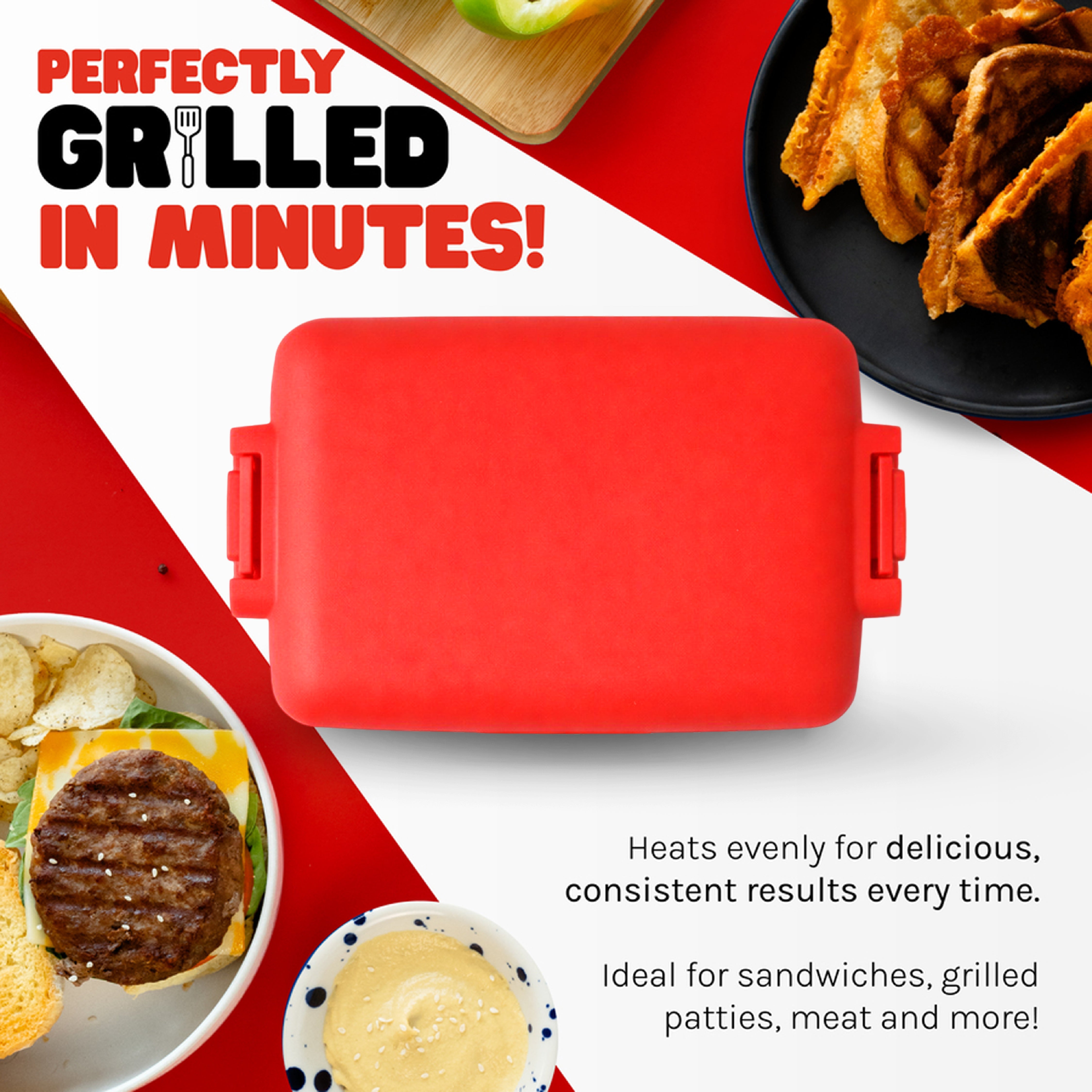 Micro Grill Max™ Microwave Grill & Sandwich Maker – Large Microwave Grilling Pot for Paninis, Steaks & Fillets – Microwave Safe, BPA-Free, Dishwasher Safe – Bigger Size for Large Breads & Meals - Image 4
