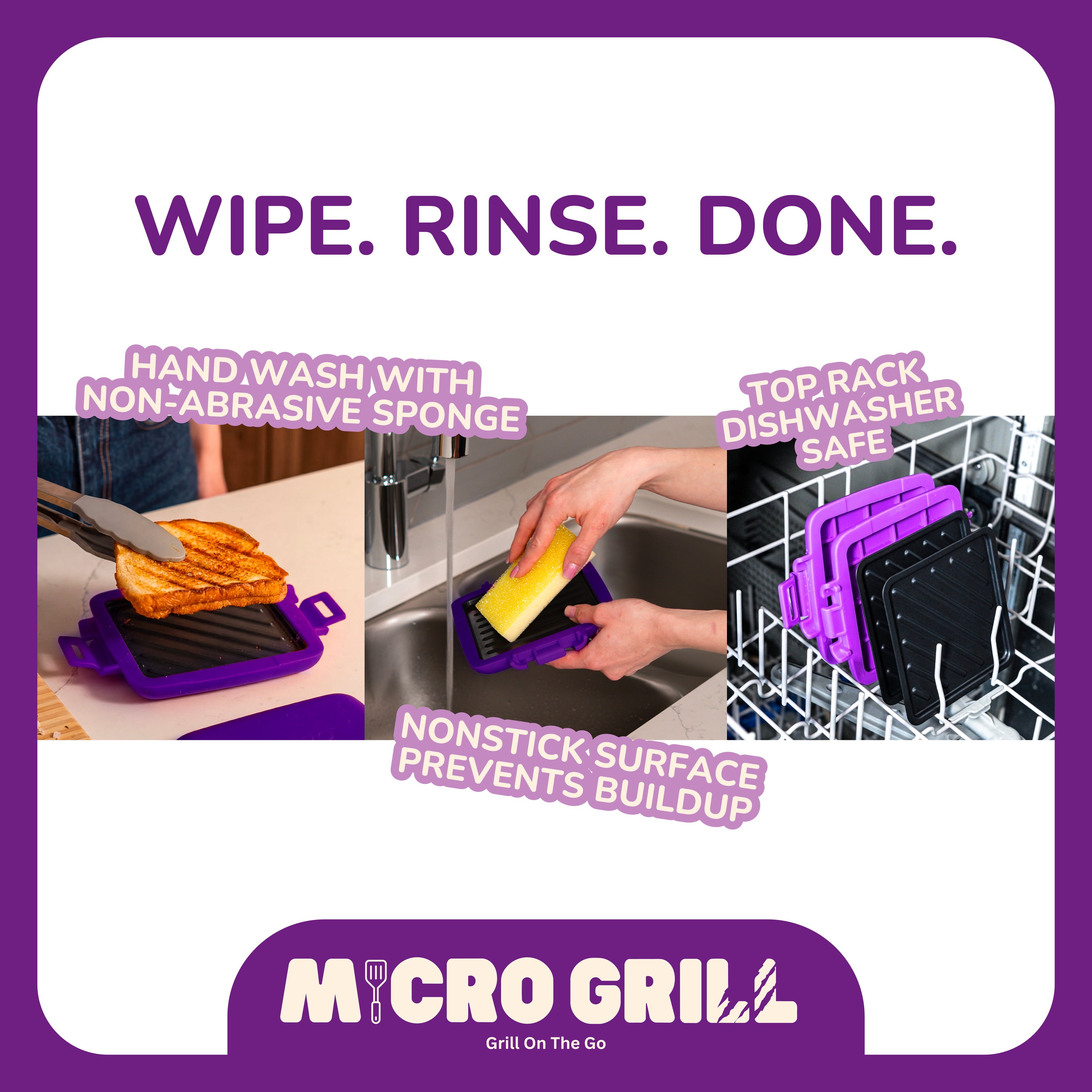 Micro Grill Classic™ Toastie Maker, Microwave Grill, Sandwich Toaster, 3 Minute Grilled Cheese, Crispy, Panini Press, Dishwasher Safe, Office, Home, Travel & School Dorms - Image 18