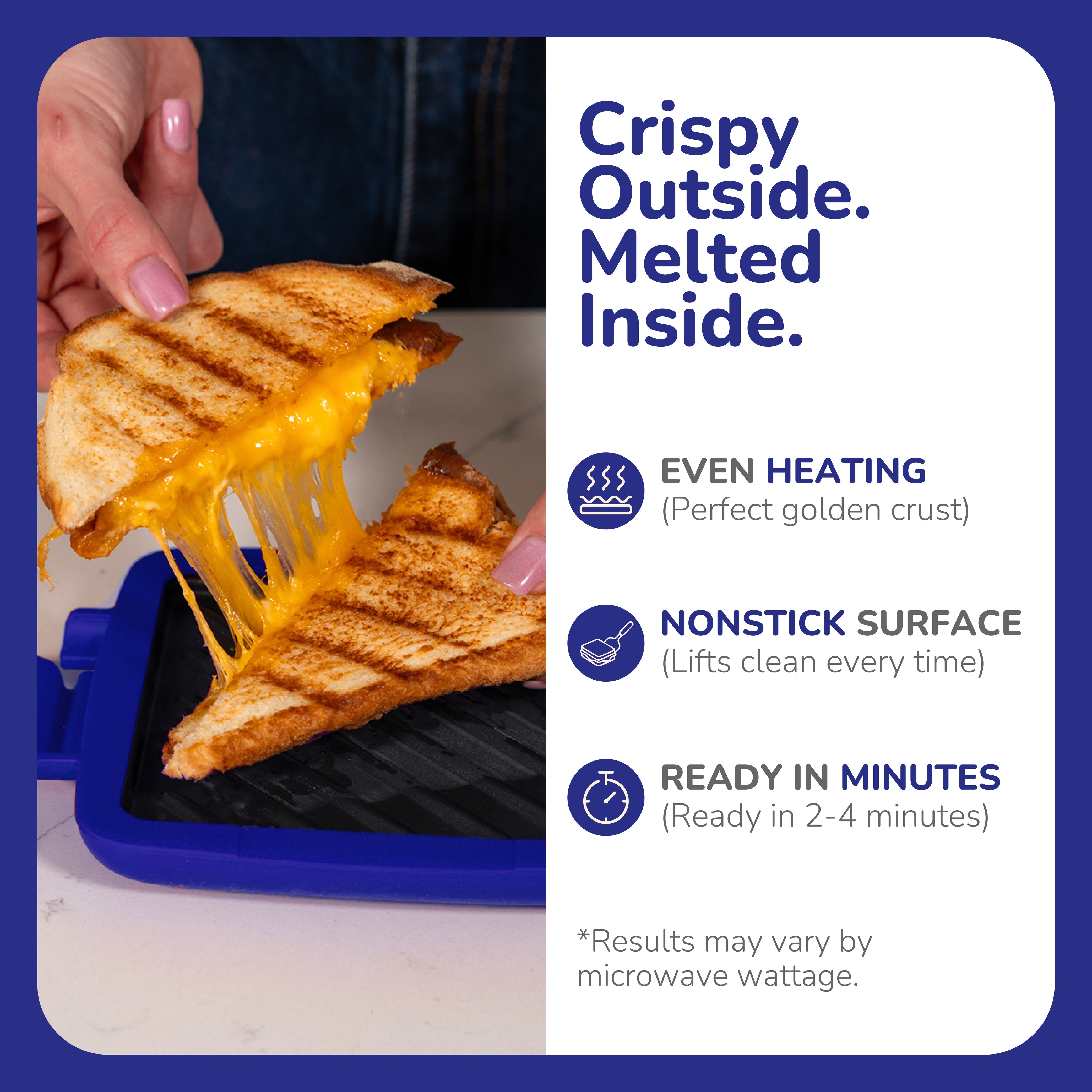 Micro Grill Classic™ Toastie Maker, Microwave Grill, Sandwich Toaster, 3 Minute Grilled Cheese, Crispy, Panini Press, Dishwasher Safe, Office, Home, Travel & School Dorms - Image 9