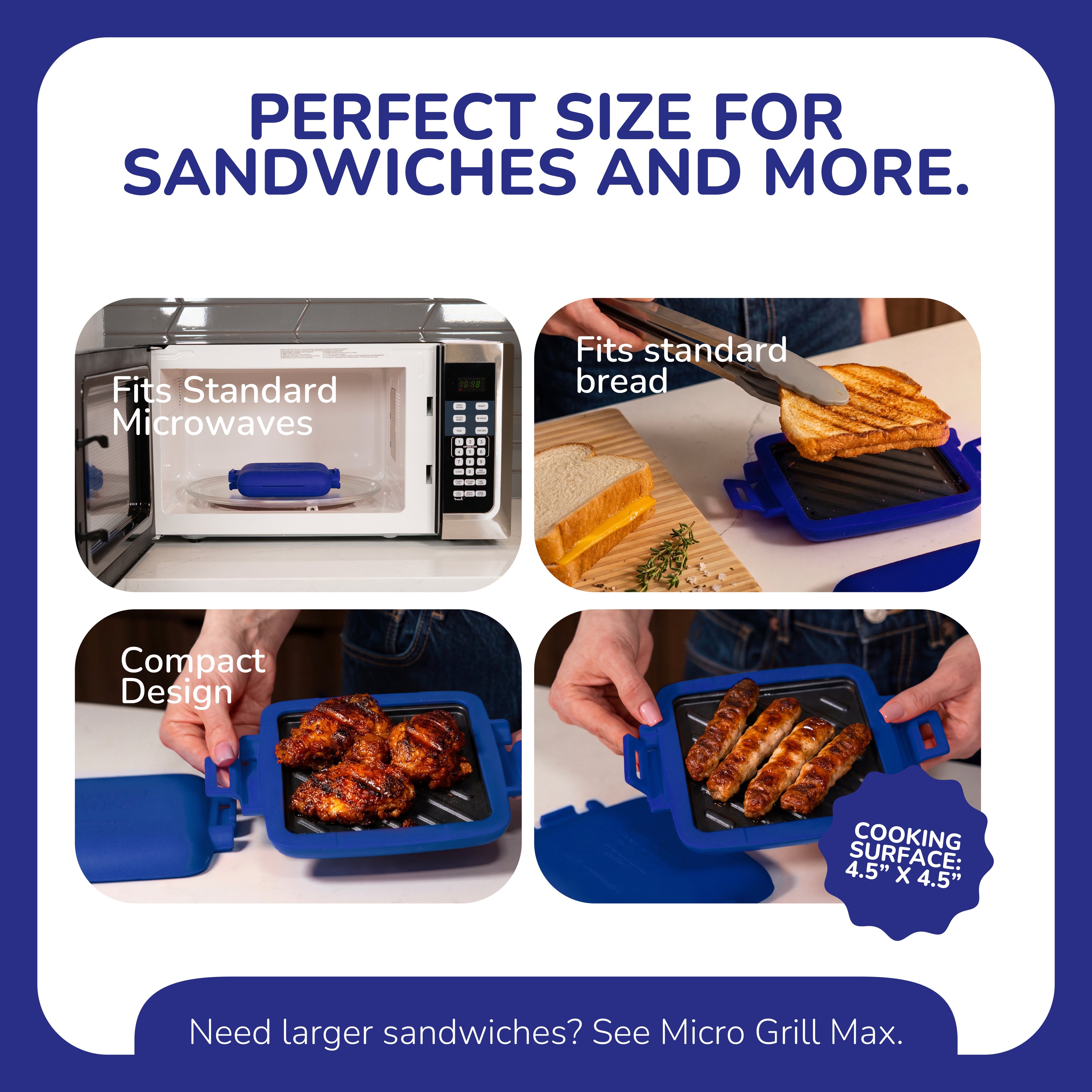 Micro Grill Classic™ Toastie Maker, Microwave Grill, Sandwich Toaster, 3 Minute Grilled Cheese, Crispy, Panini Press, Dishwasher Safe, Office, Home, Travel & School Dorms - Image 11