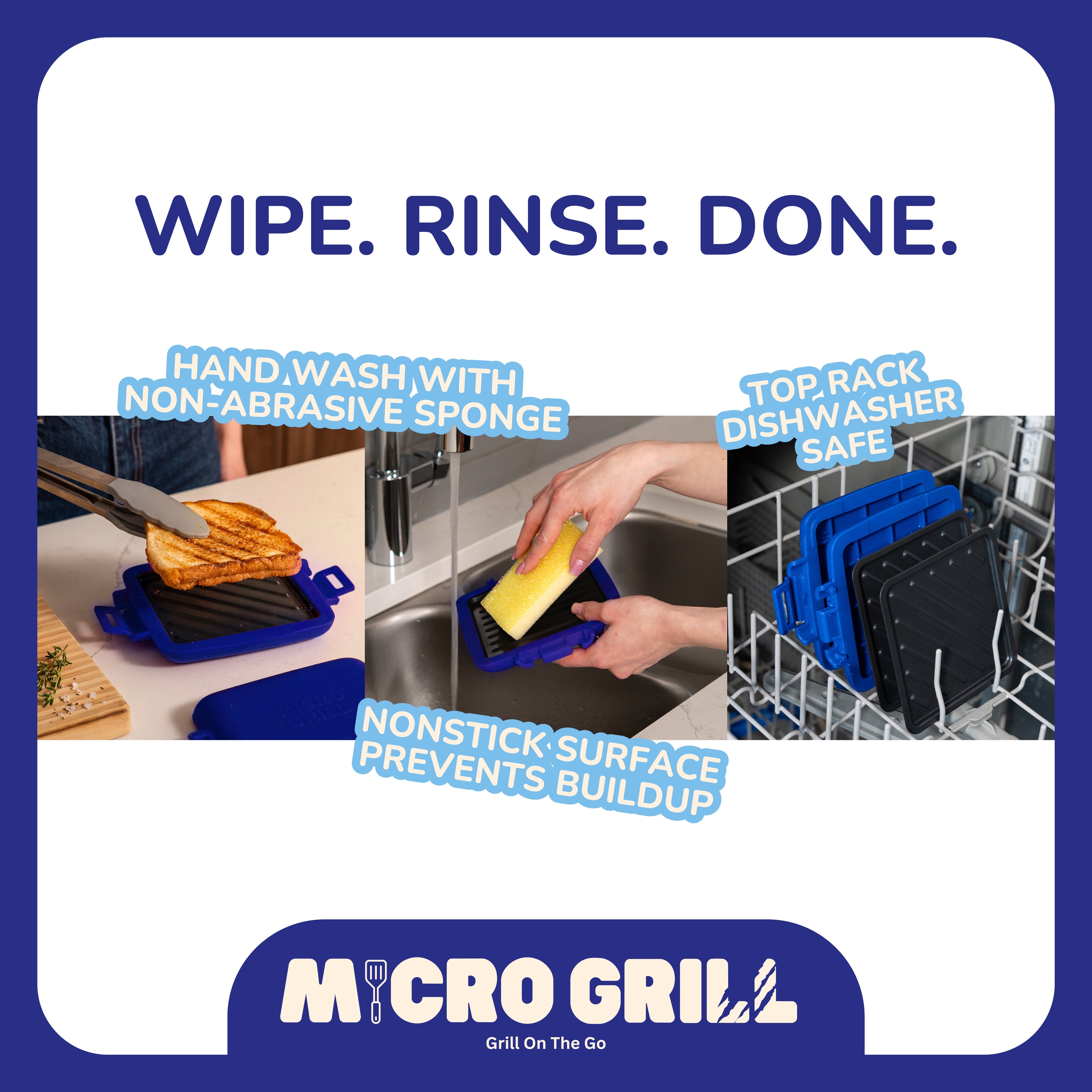 Micro Grill Classic™ Toastie Maker, Microwave Grill, Sandwich Toaster, 3 Minute Grilled Cheese, Crispy, Panini Press, Dishwasher Safe, Office, Home, Travel & School Dorms - Image 13