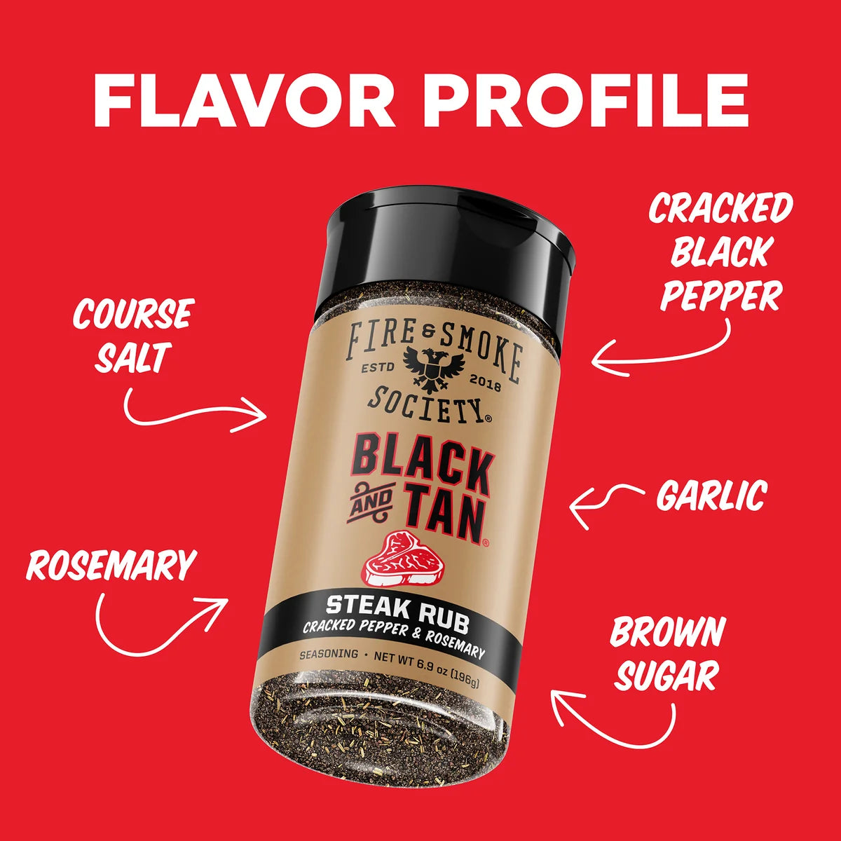 Fire & Smoke Society Black & Tan Steak Rub – 13.6 oz - Image 3