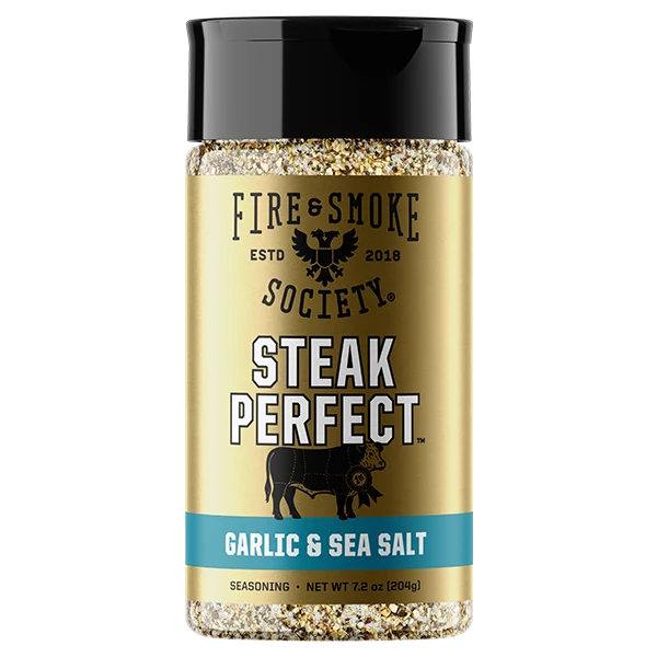 Fire & Smoke Society Steak Perfect Steak Seasoning 7.2 oz sea salt pepper and garlic rub