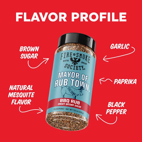 Fire & Smoke Society Mayor of Rub Town BBQ Rub – 7.6 oz - Image 2