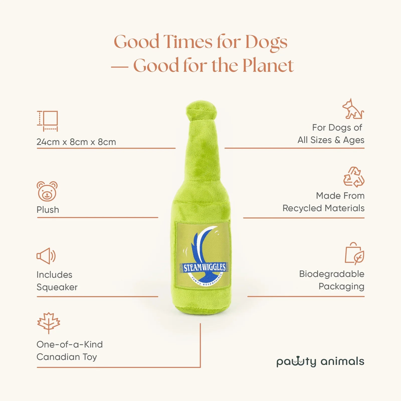 Steam Wiggles Dog Toy