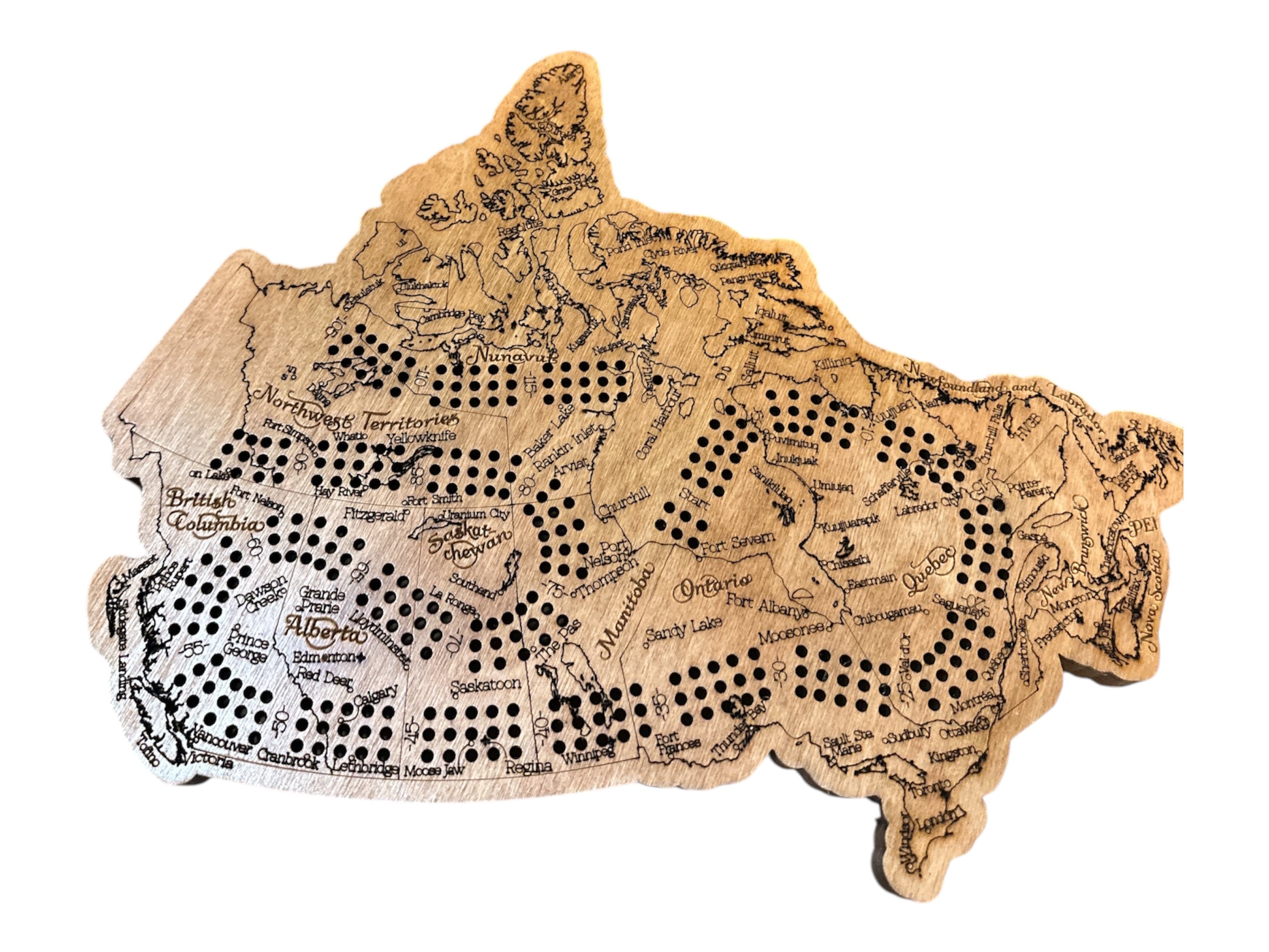 Creations by Alfie Canada Map Cribbage Board