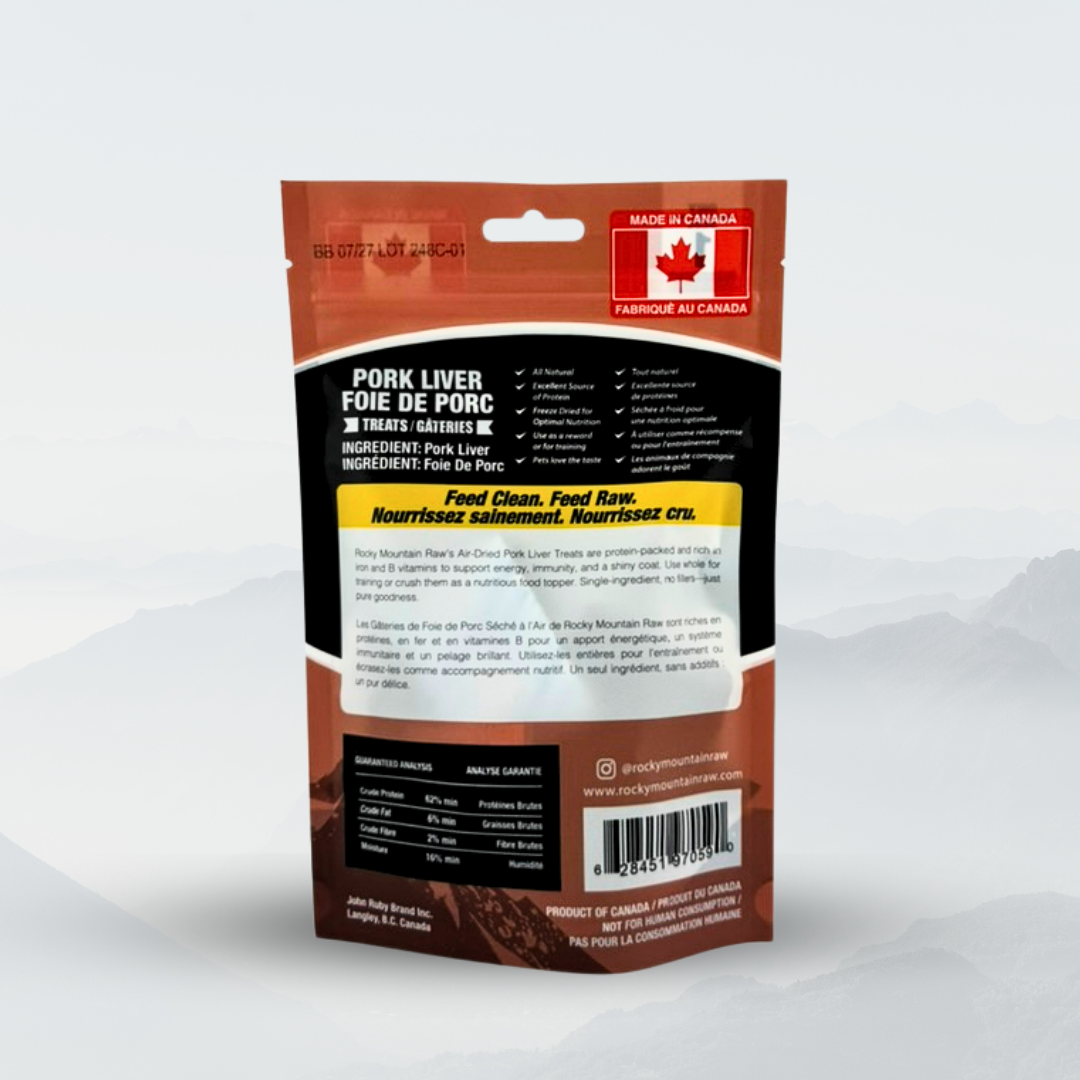 Rocky Mountain Raw Pork Liver Treats 60g