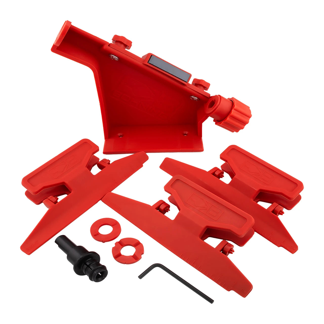 Bohning Pro Class Fletching Jig Complete Kit with straight right and left clamps for building arrows