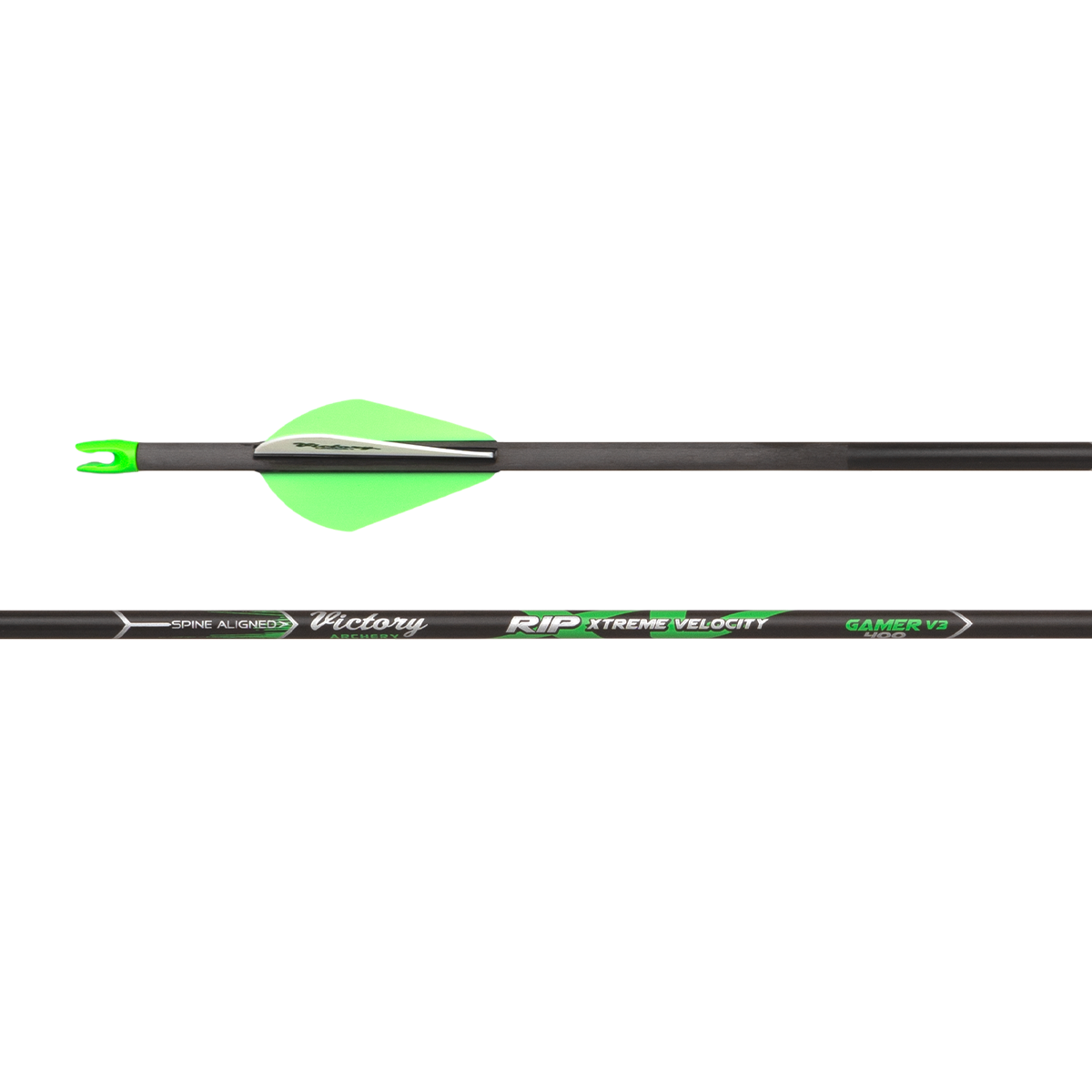 Victory RIP XV .204 fletched hunting arrows 6 pack with SHOK inserts and AAE nocks
