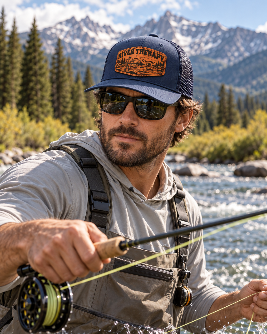 Leapfrog Collective River Therapy Fishing Trucker Hat – Bears - Image 5