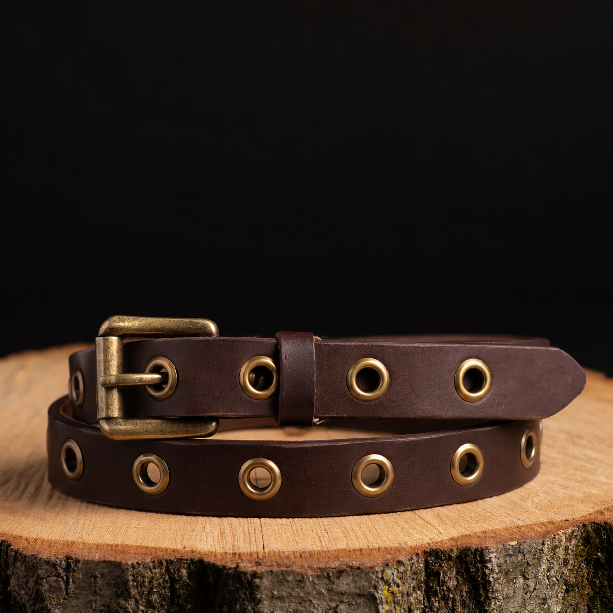 Nab Leather Exene - Slim Black Leather Belt with Single Grommets - Made in Canada - Image 5