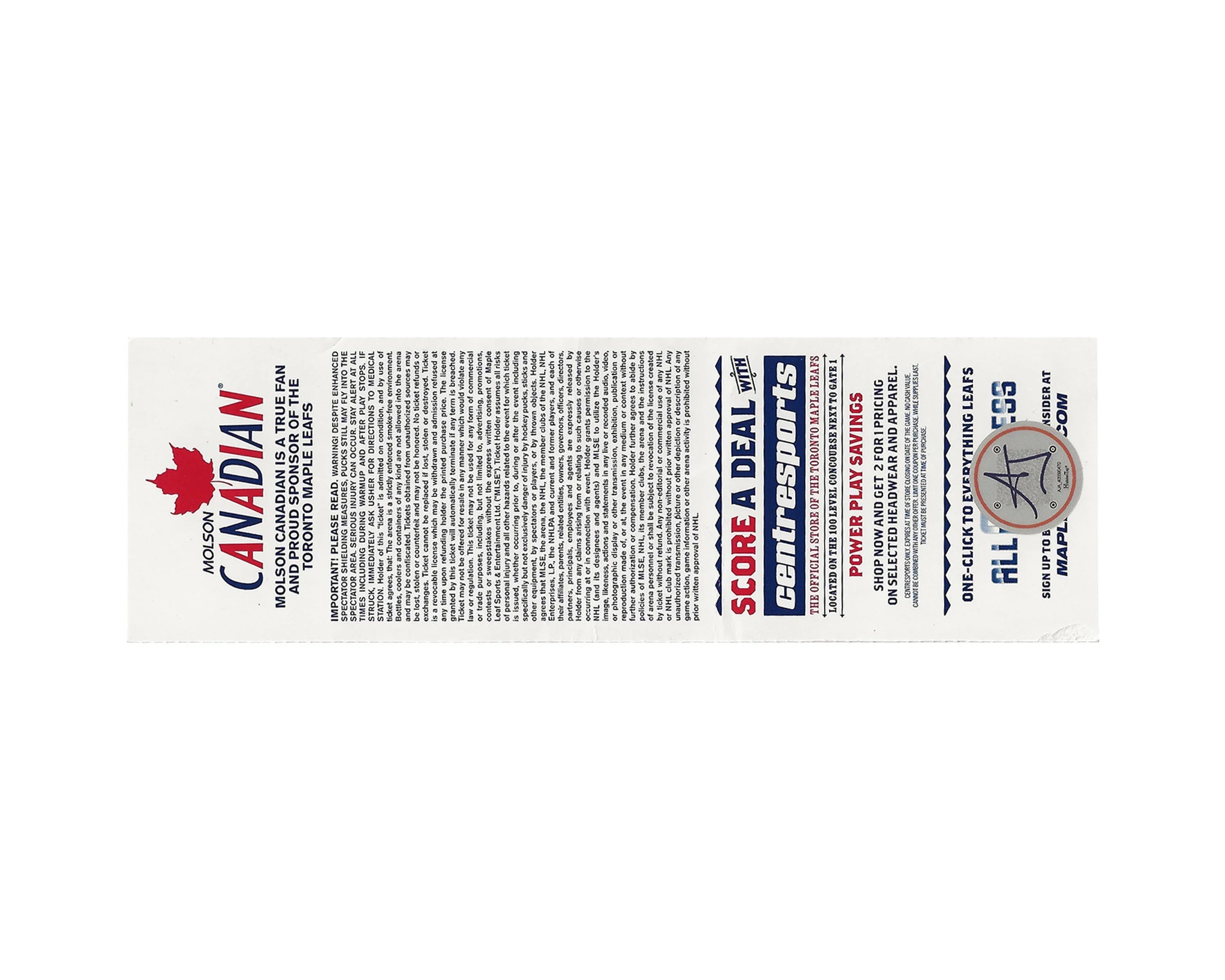 Steve Yzerman Autographed Toronto Maple Leafs Hall of Fame Induction Night Ticket Stub - Image 2