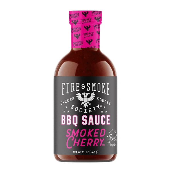 Fire & Smoke Society Smoked Cherry BBQ Sauce for ribs, pork, chicken and backyard barbecue