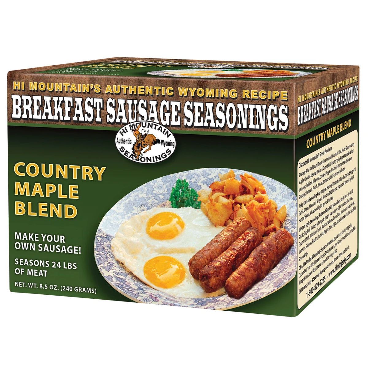 Hi Mountain Country Maple Breakfast Sausage Seasoning for pork venison and wild game