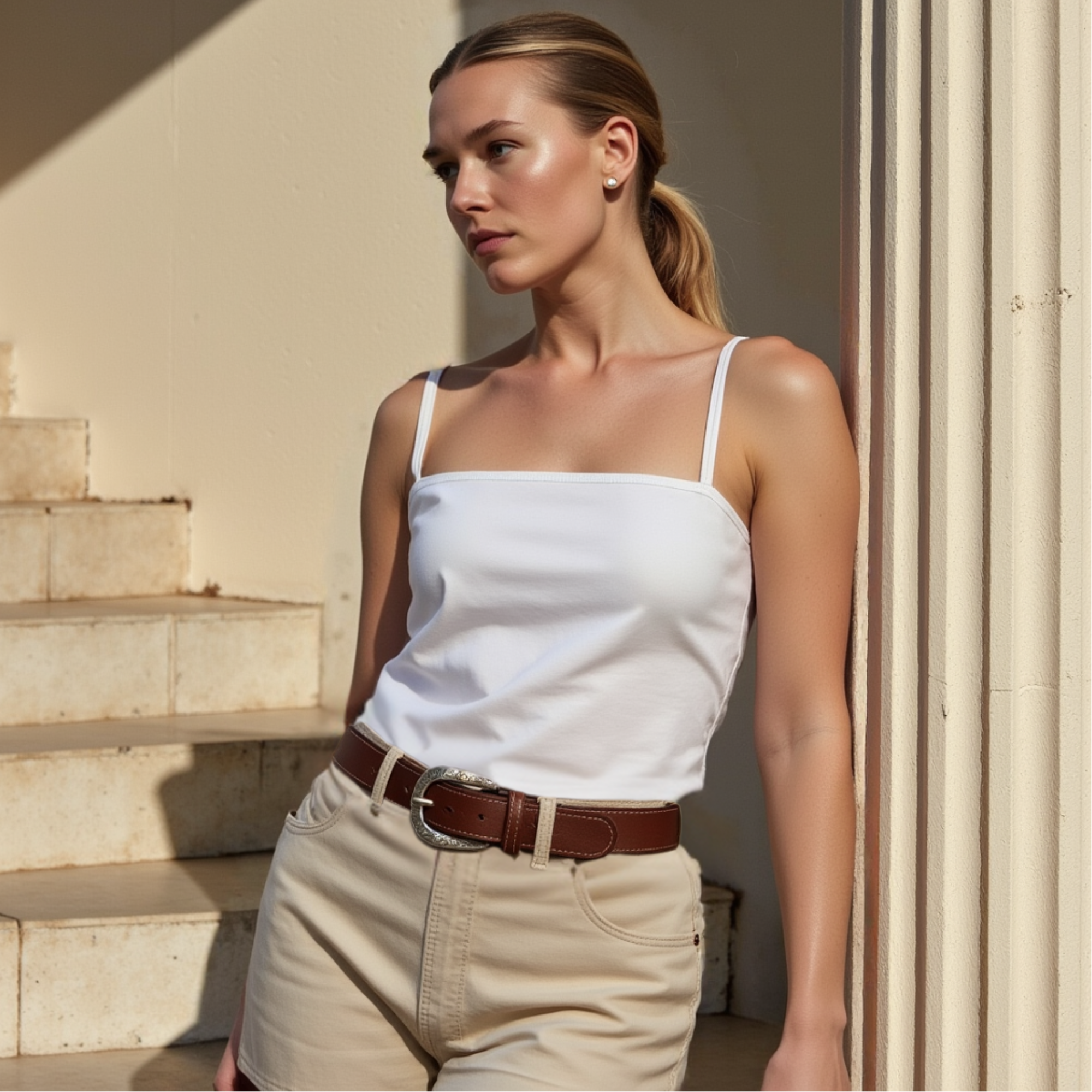 Nab Leather Jolene - Western Full Grain Leather Belt Made in Canada