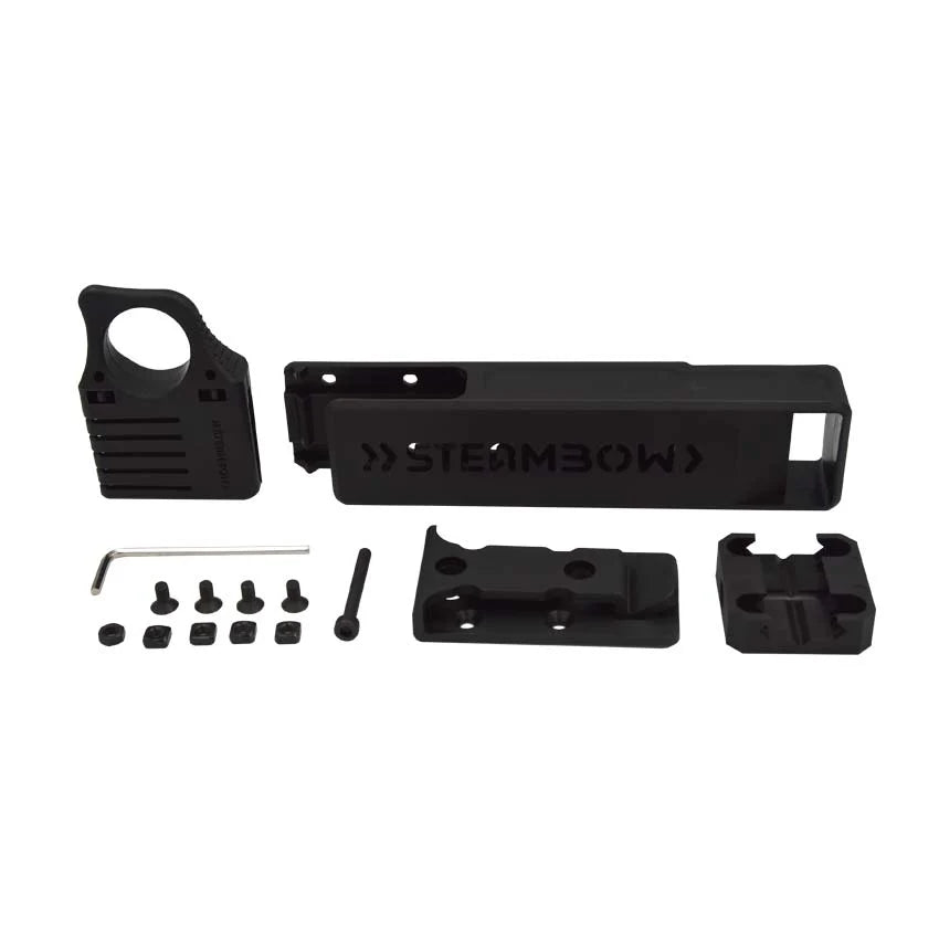 Steambow AR-Series Tactical Arrow Quiver attached to MOLLE compatible outdoor equipment