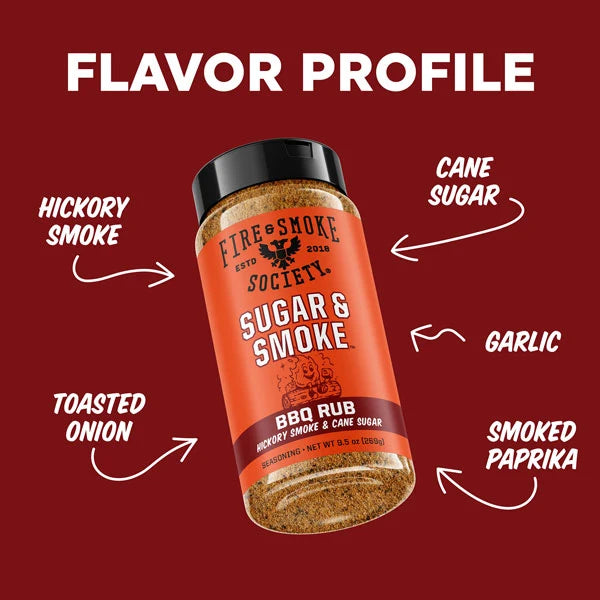 Fire & Smoke Society Sugar & Smoke BBQ Rub – 9.5 oz - Image 2
