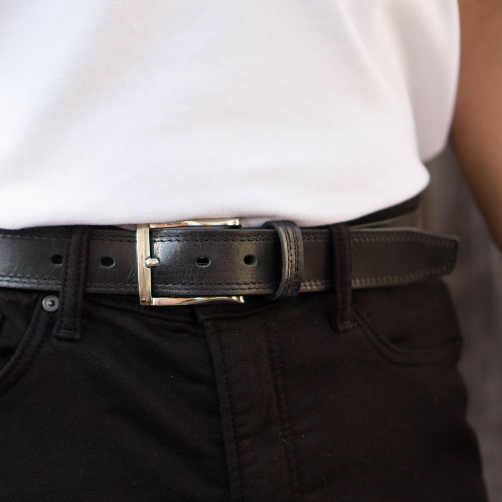 Nab Leather The Milestone Belt - Black Formal 100% Real Leather Belt