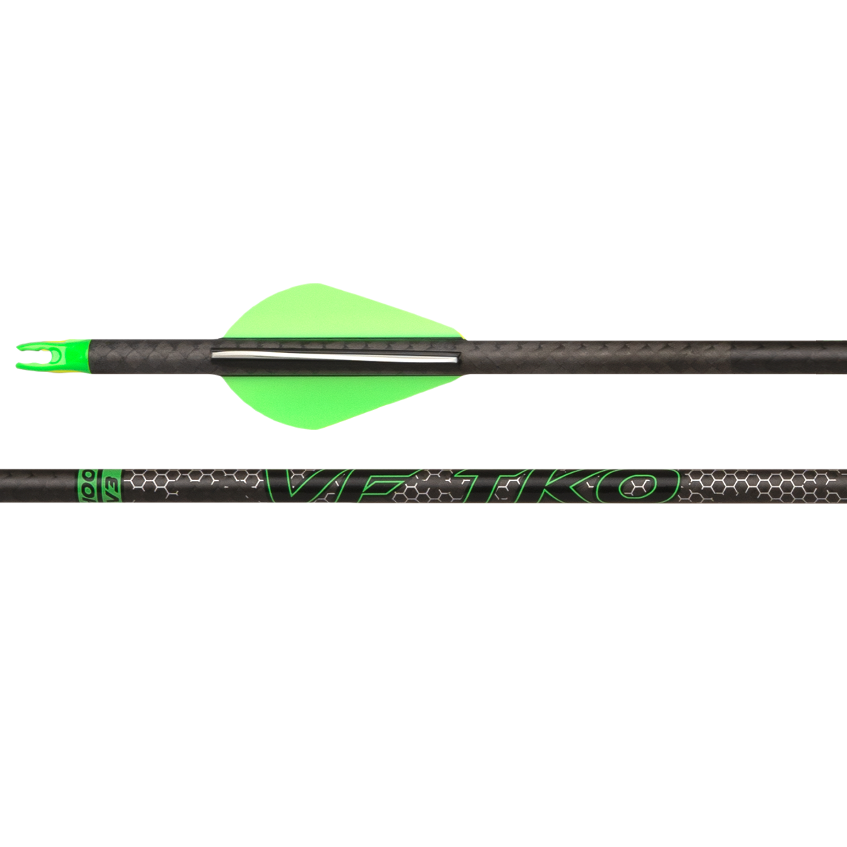Victory VF TKO .245 fletched carbon hunting arrows 6 pack with RPS inserts and Blazer nocks