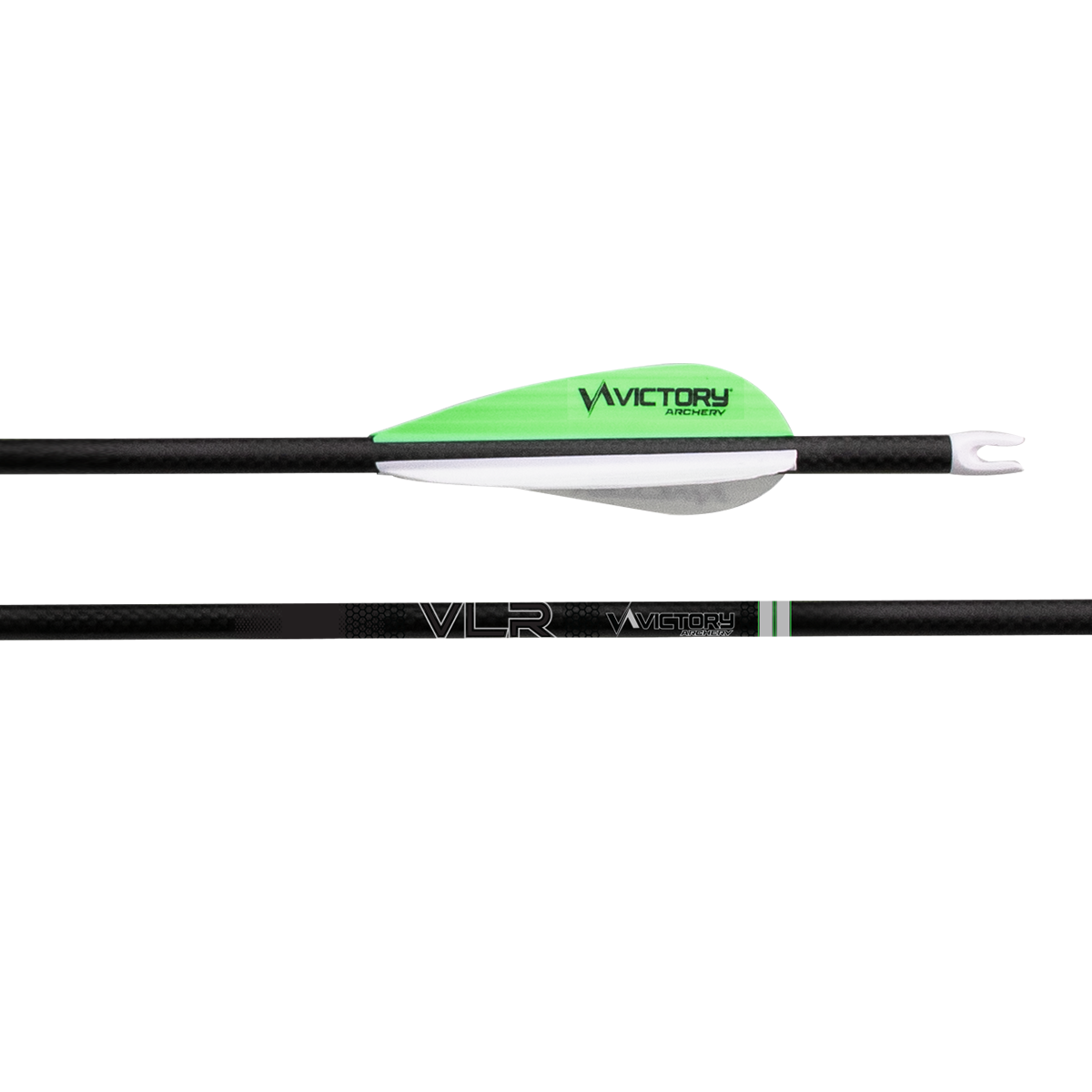 Victory VLR .166 fletched carbon hunting arrows 6 pack with SHOK TL inserts and IP4 nocks