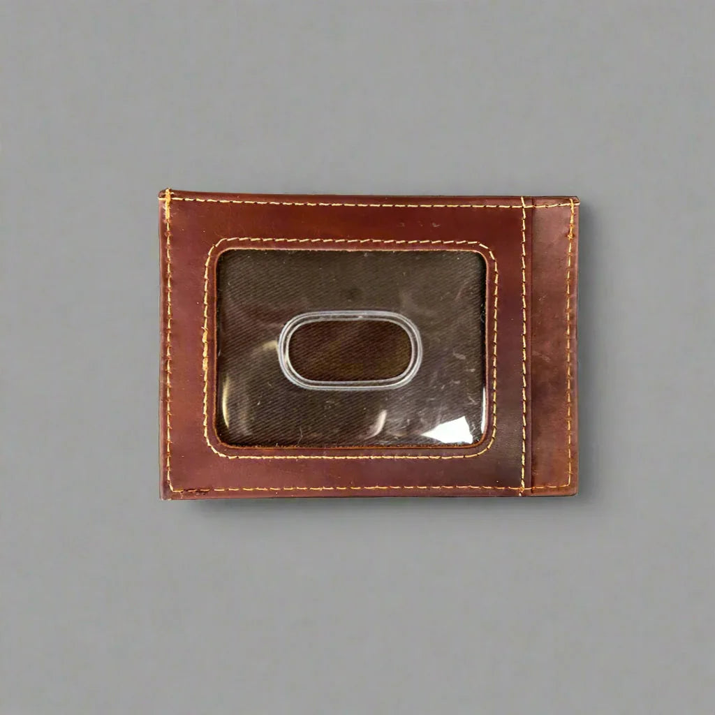 Men’s Cow Leather Card Case with ID Window
