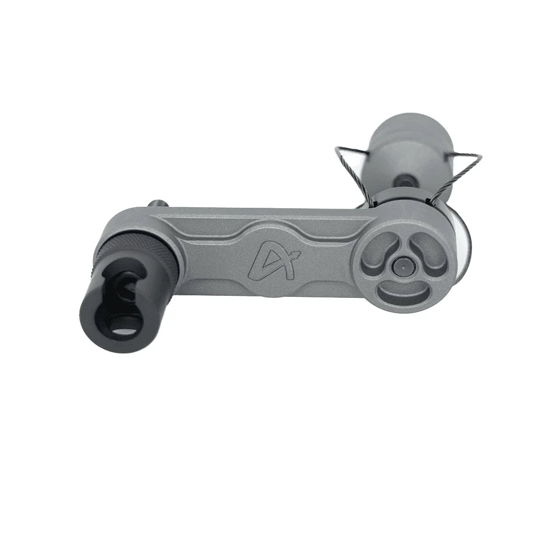 Gray SOS Hunter Elite fishing rod holder with metal accents on white background