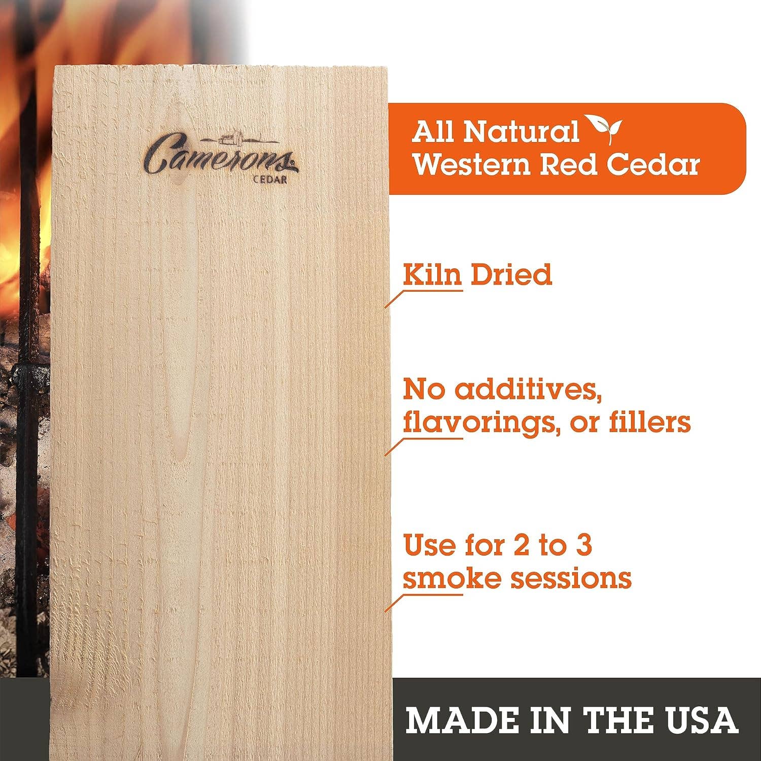 Camerons Cedar Grilling Planks – 2 Pack, 5.5' x 11.5' - Image 2