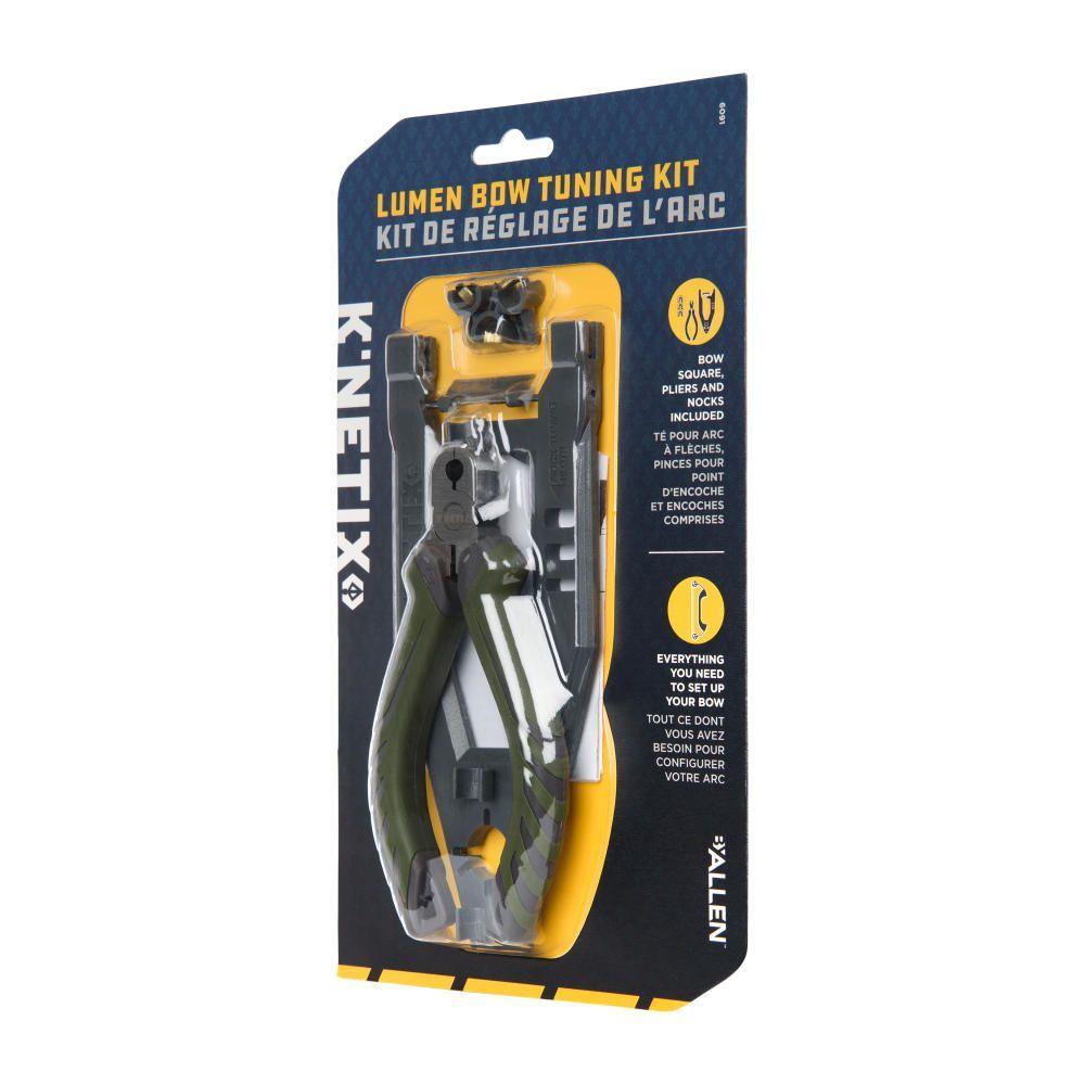 Allen Archery K-Netix Lumen Bow Tuning Kit in retail packaging with pliers and tools