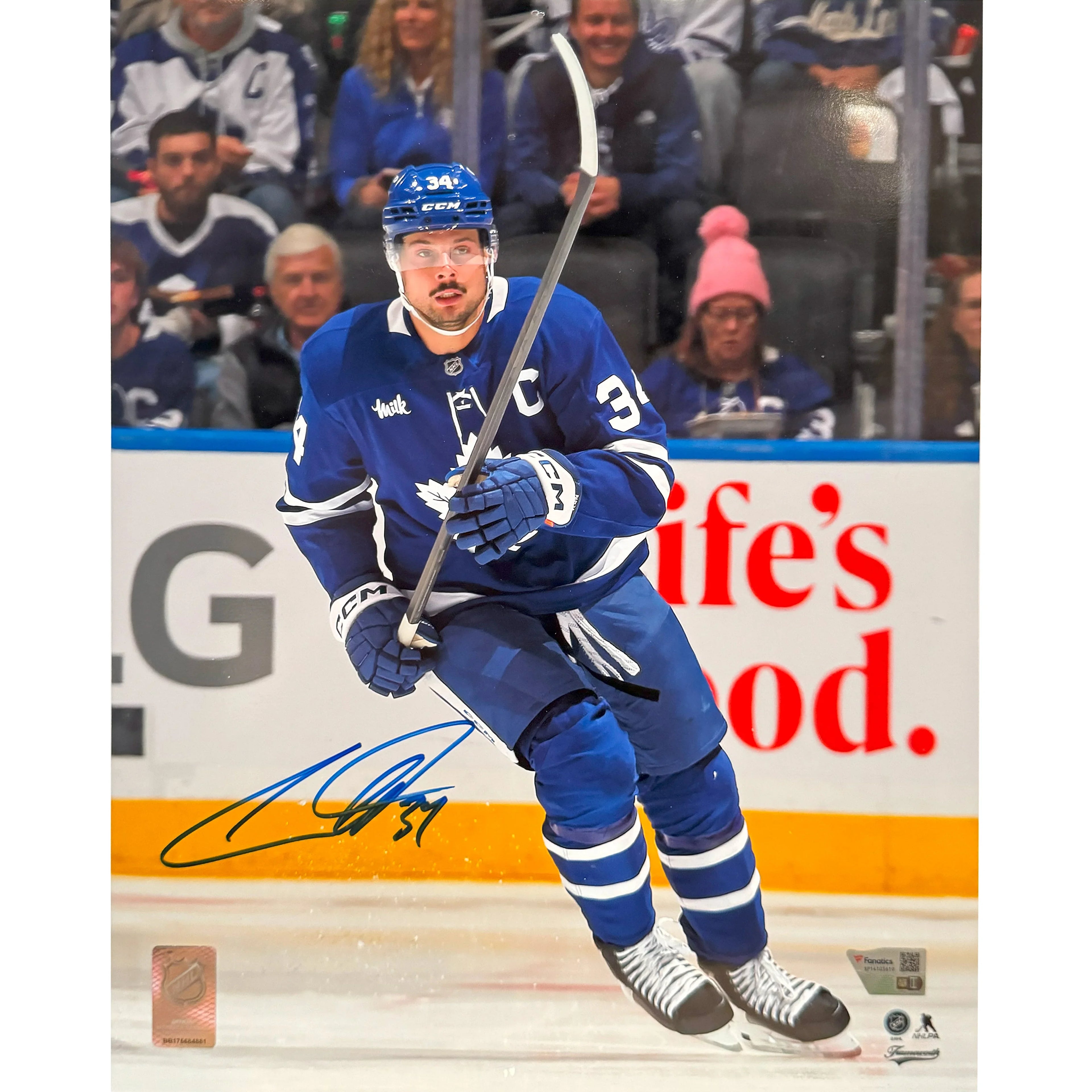 Auston Matthews Autographed Toronto Maple Leafs 'C' Skating 11x14 Photo