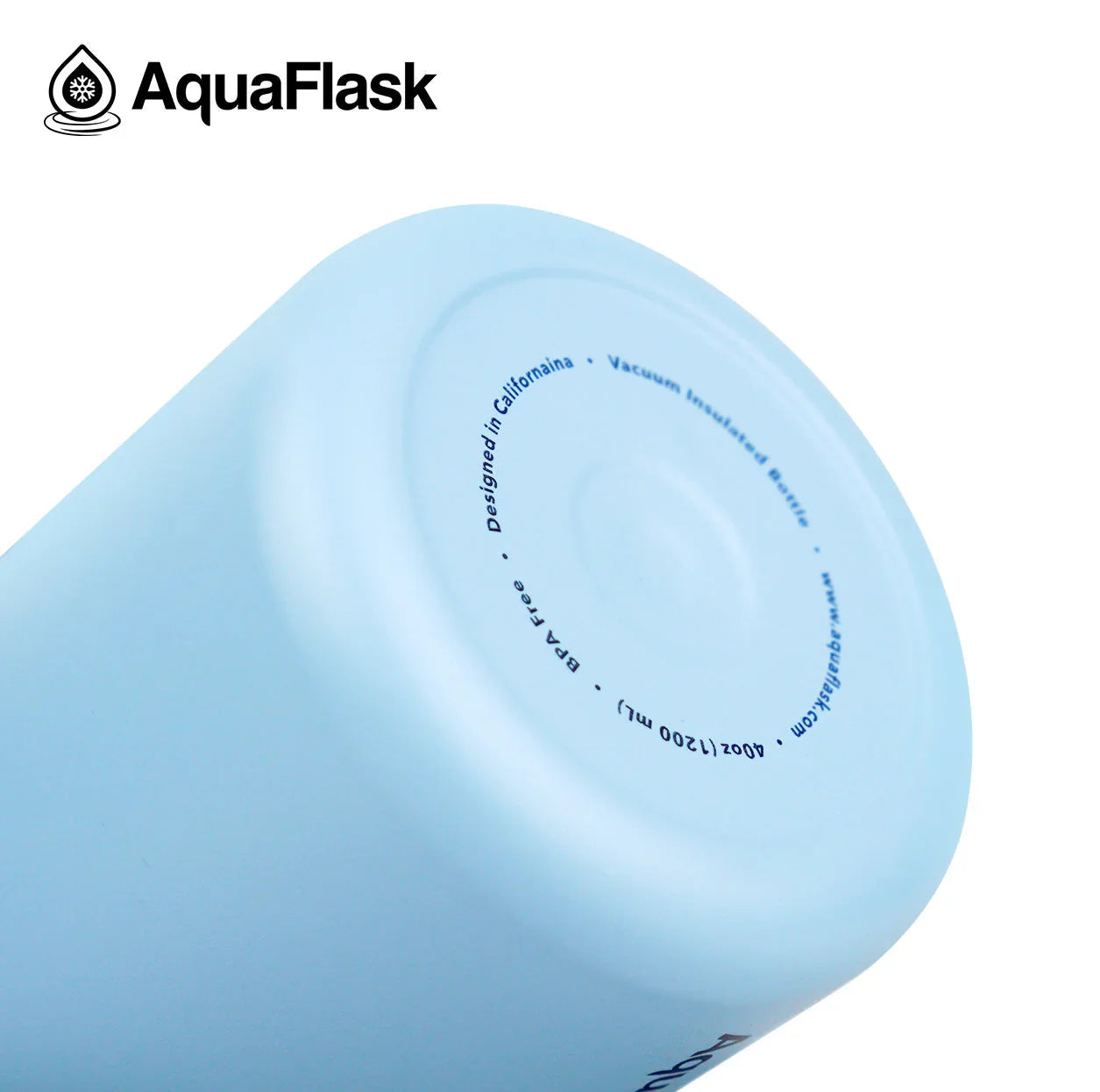 AquaFlask light blue vacuum insulated bottle base, BPA free, 1200ml capacity