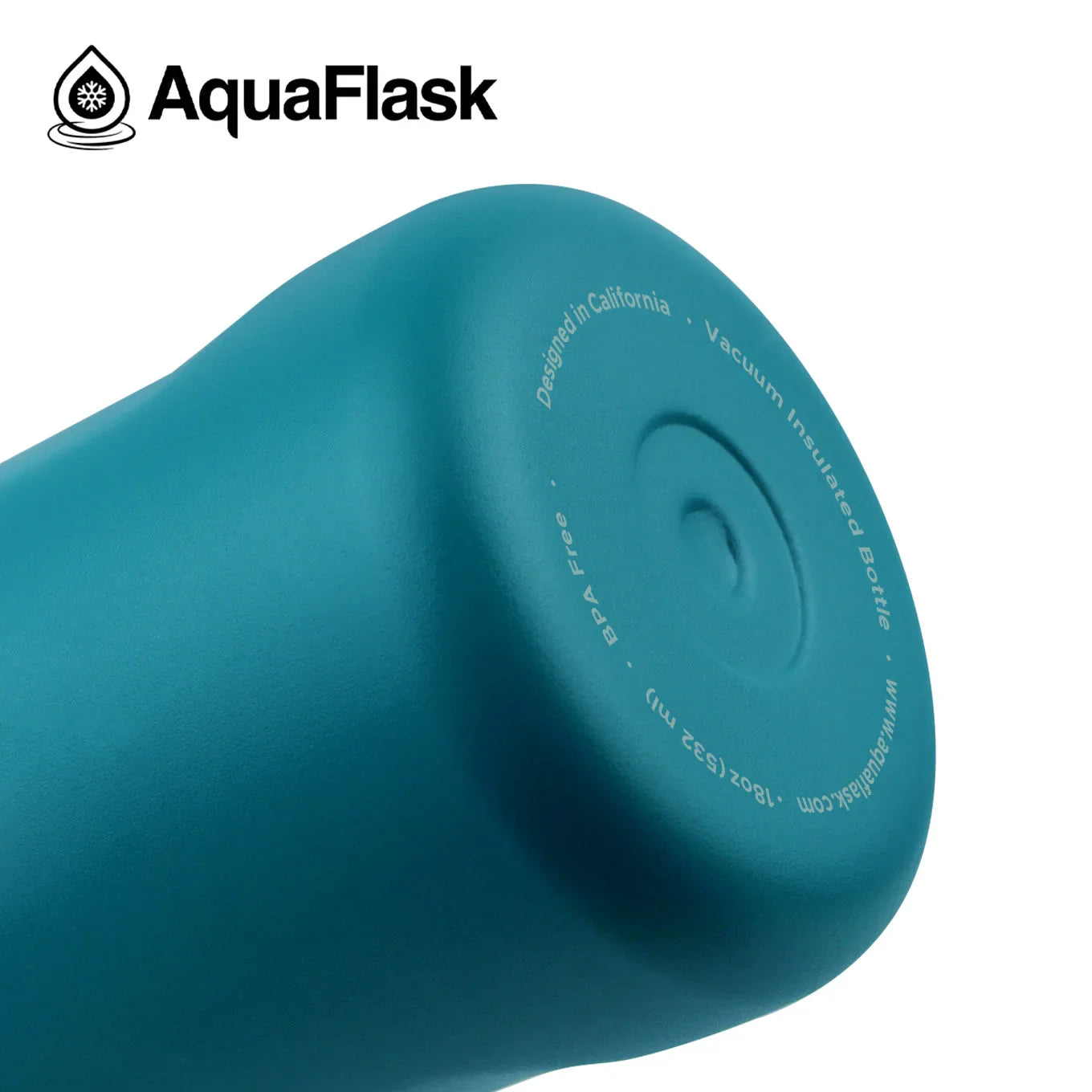 Atlantic Blue AquaFlask 18oz vacuum insulated water bottle bottom with BPA free label