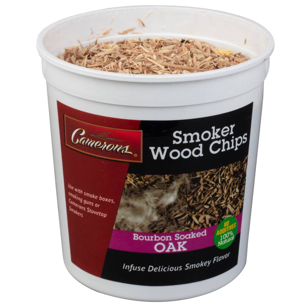 Camerons Extra Fine Bourbon-Soaked Oak Smoking Wood Chips 1 pint for cocktail smokers, smoking guns, steak, beef and ribs