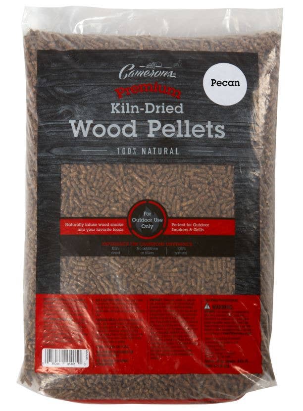 Camerons premium pecan wood pellets for pellet grills smokers and outdoor cooking