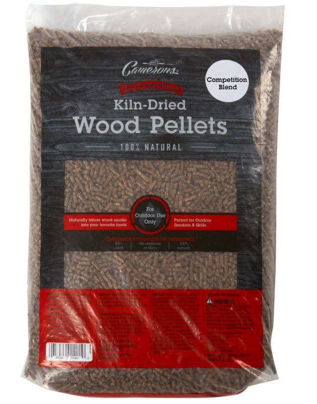Camerons Competition Blend premium maple hickory cherry wood pellets for pellet grills and smokers