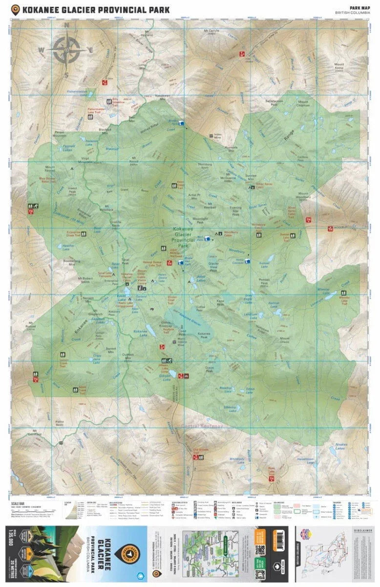 Backroad Maps Kokanee Glacier Provincial Park BC - Park Map