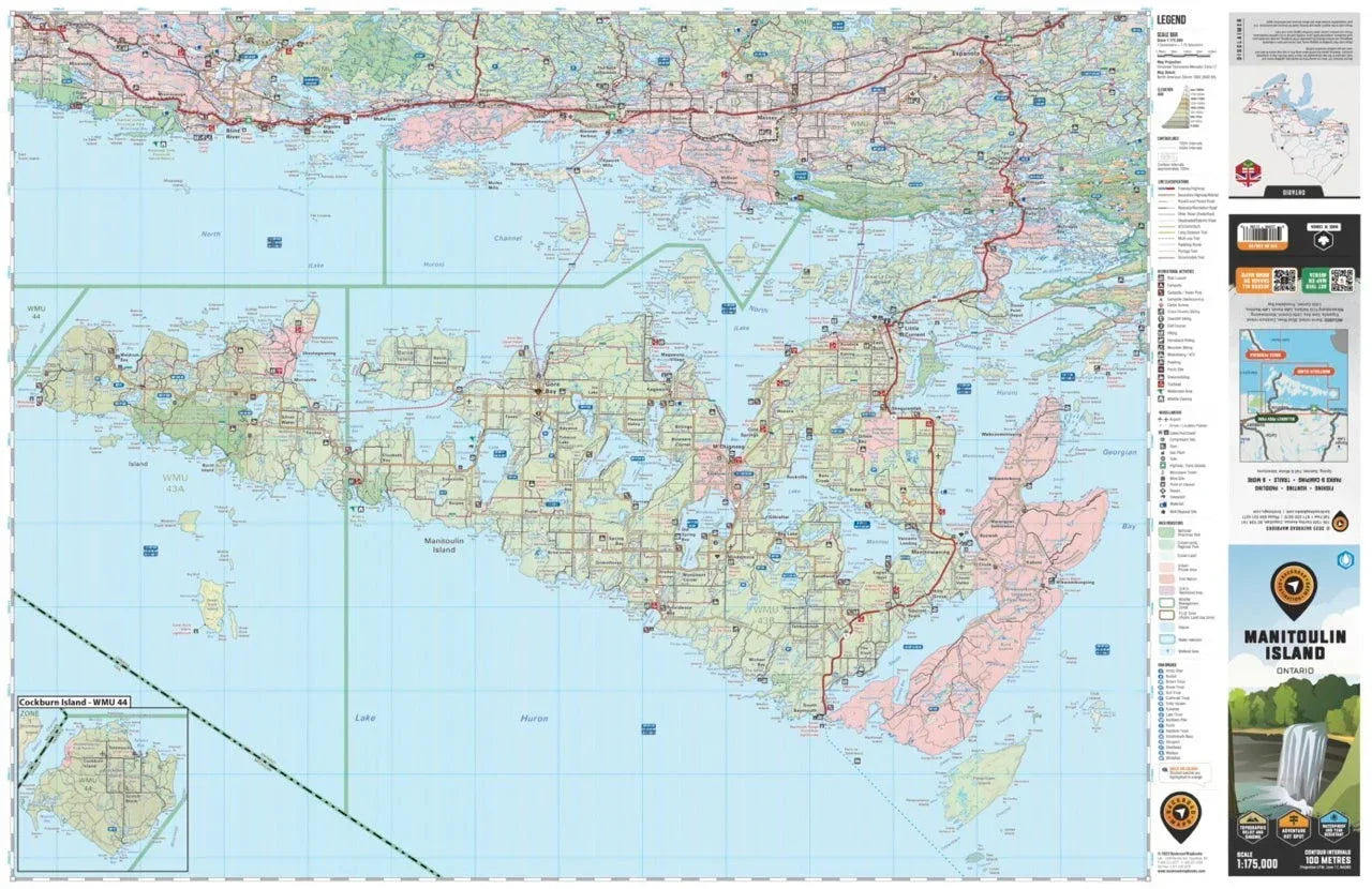 Backroad Maps Manitoulin Island Ontario - Destination Map