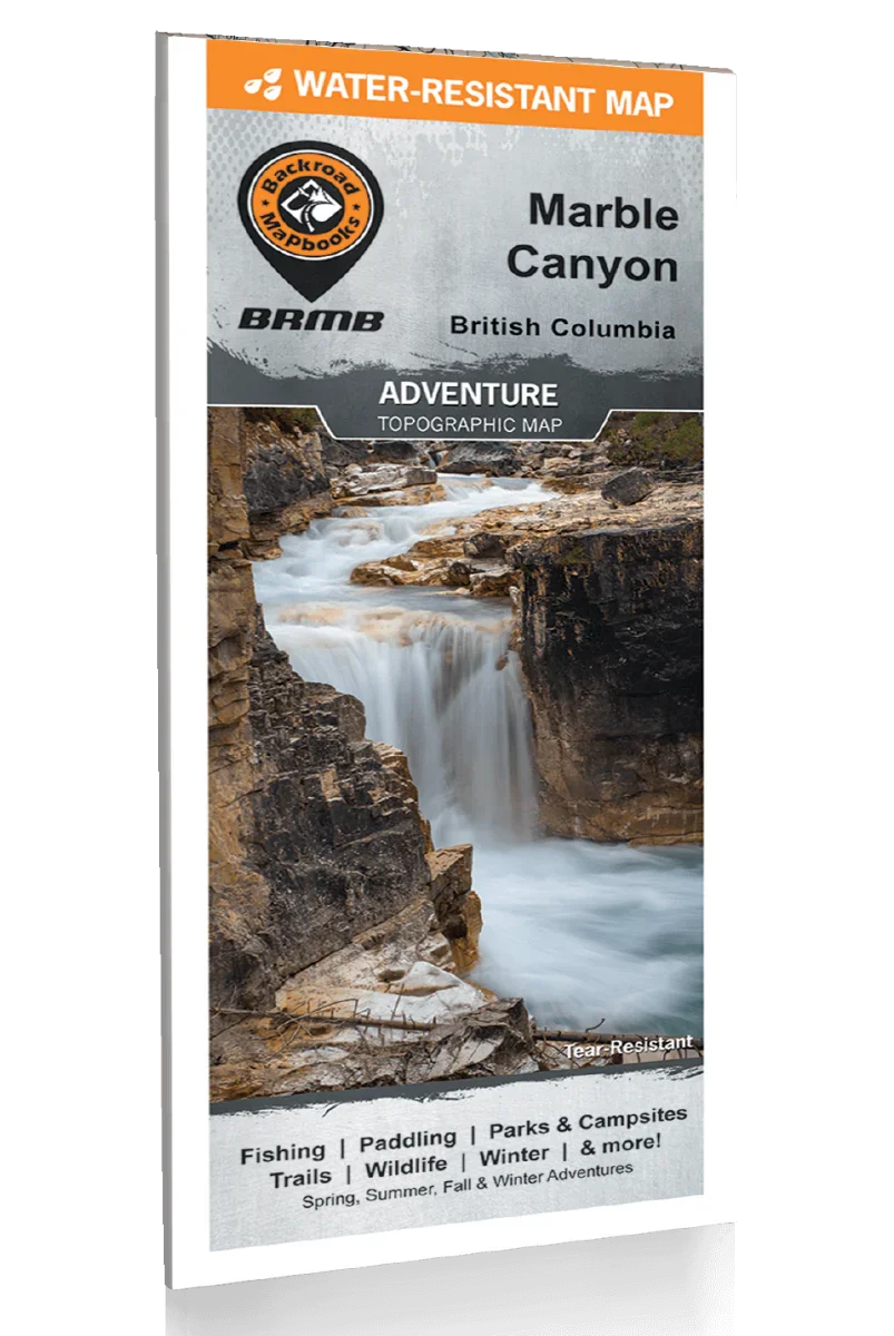 Marble Canyon Kootenay National Park water-resistant map cover with canyon river photo