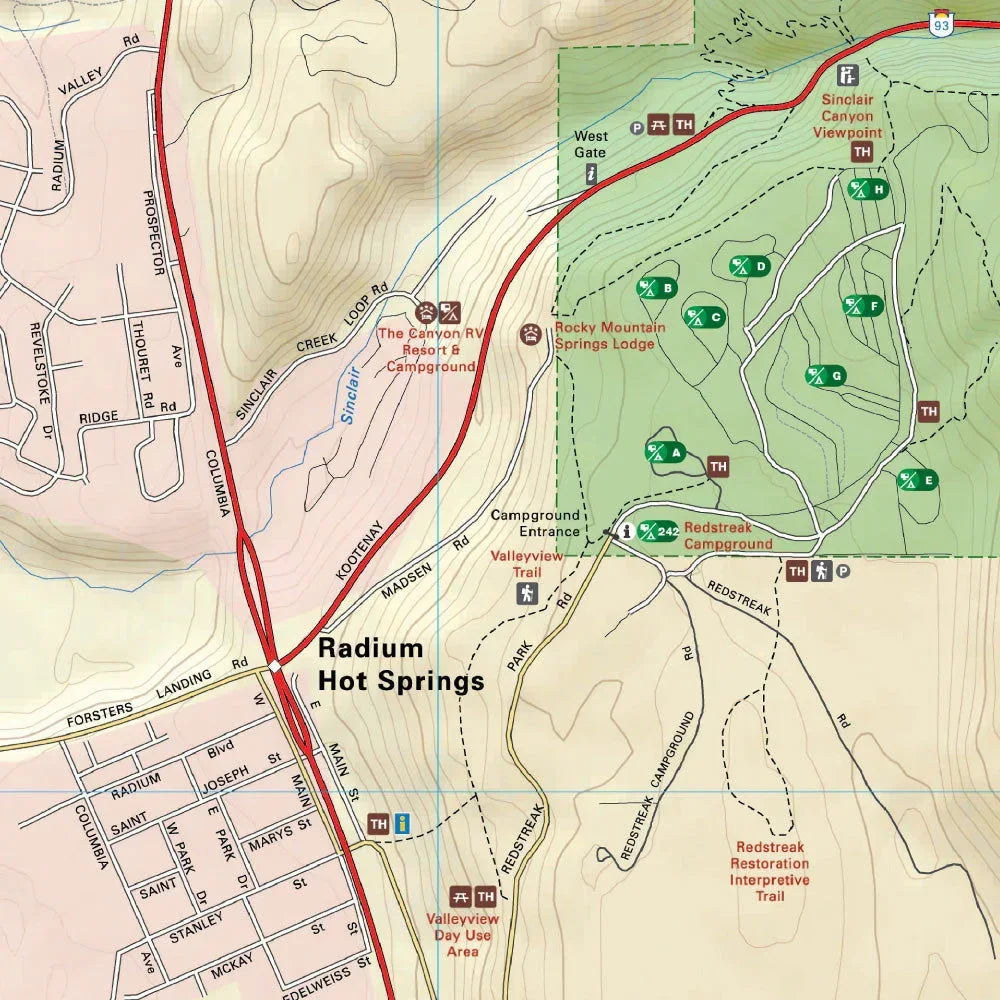 Backroad Maps Radium Hot Springs (Kootenay National Park BC ...