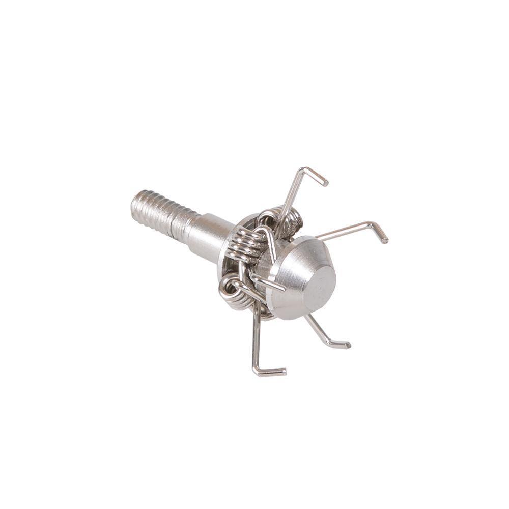 Stainless steel archery small game head with wire arms on white background