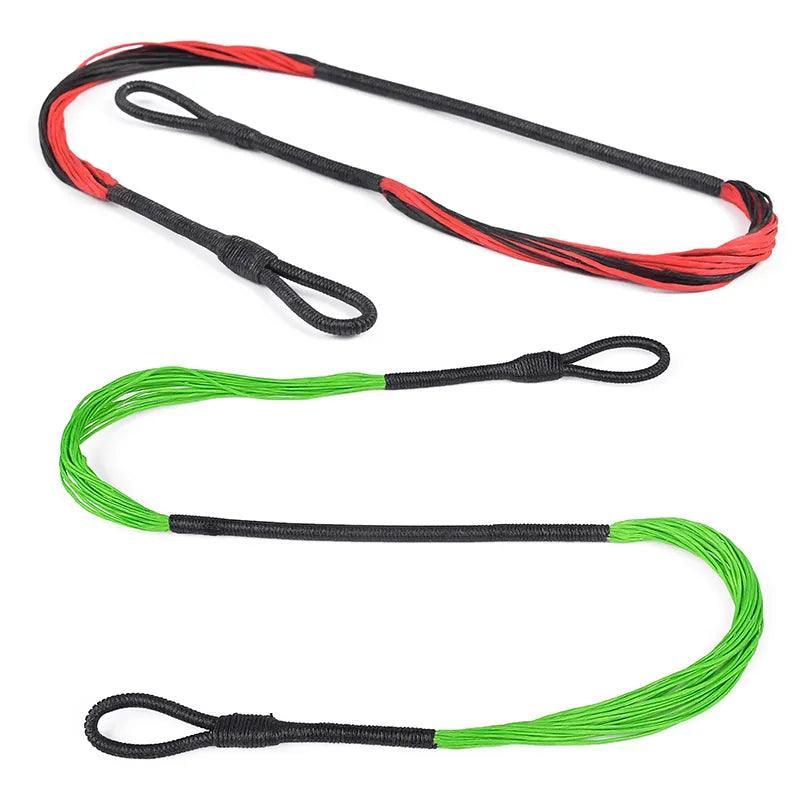 Custom archery bowstrings for Bear Desire XL crossbow, red-black and green-black on white