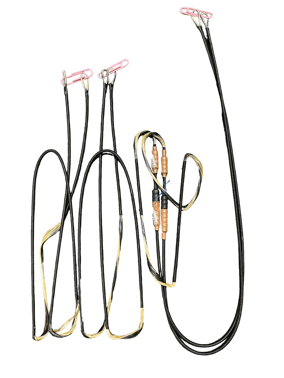 Custom black and yellow bowstrings and cables for Hoyt Ventum Pro 30 compound bow