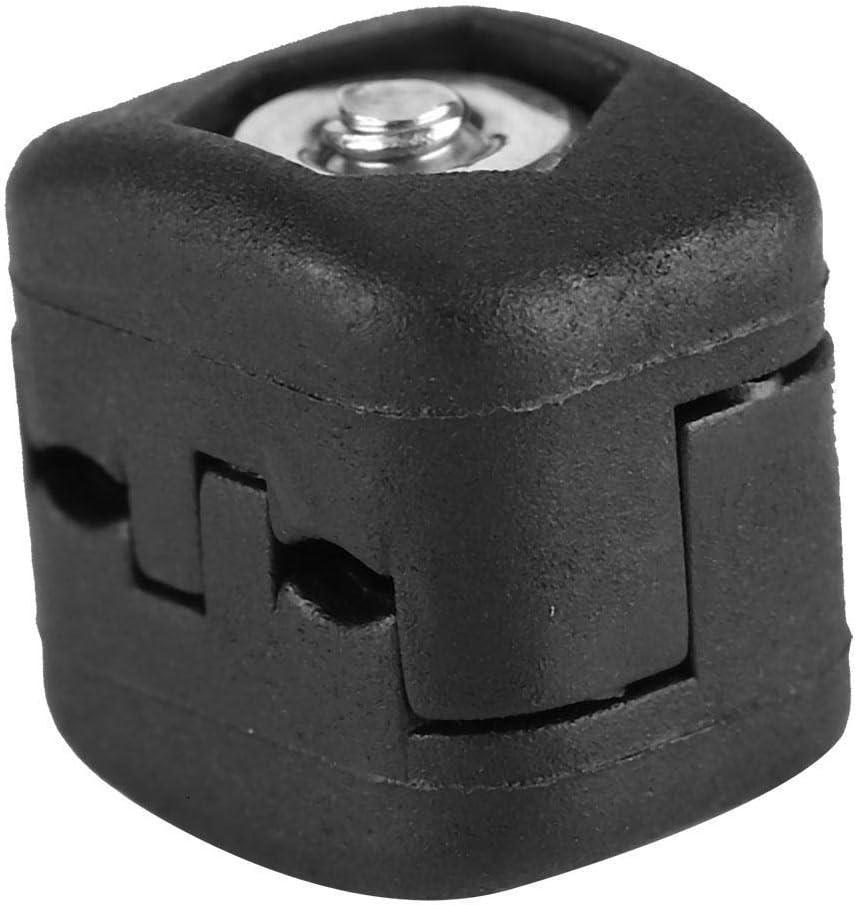 Black plastic archery drop away arrow rest cable clamp with metal screw detail