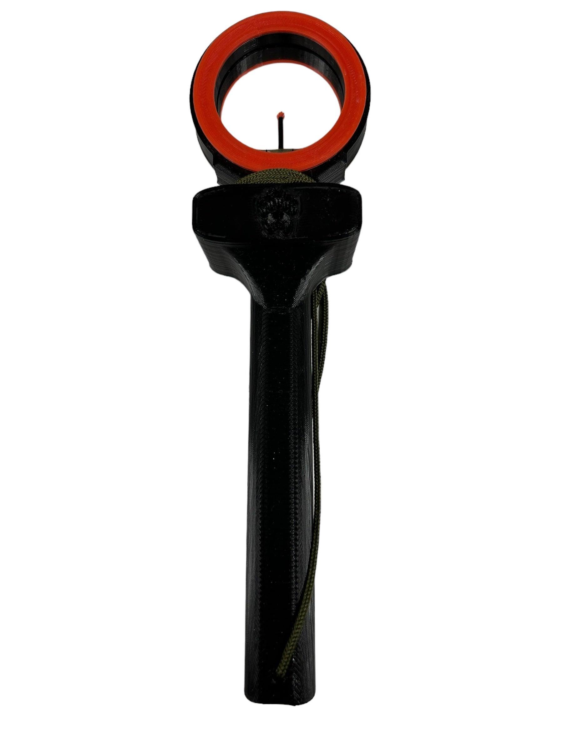 Badass Archery Release Trainer 2.0 with orange ring by Wild Game Tracker on white background