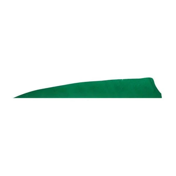 solid green shield cut feather for arrows on white background