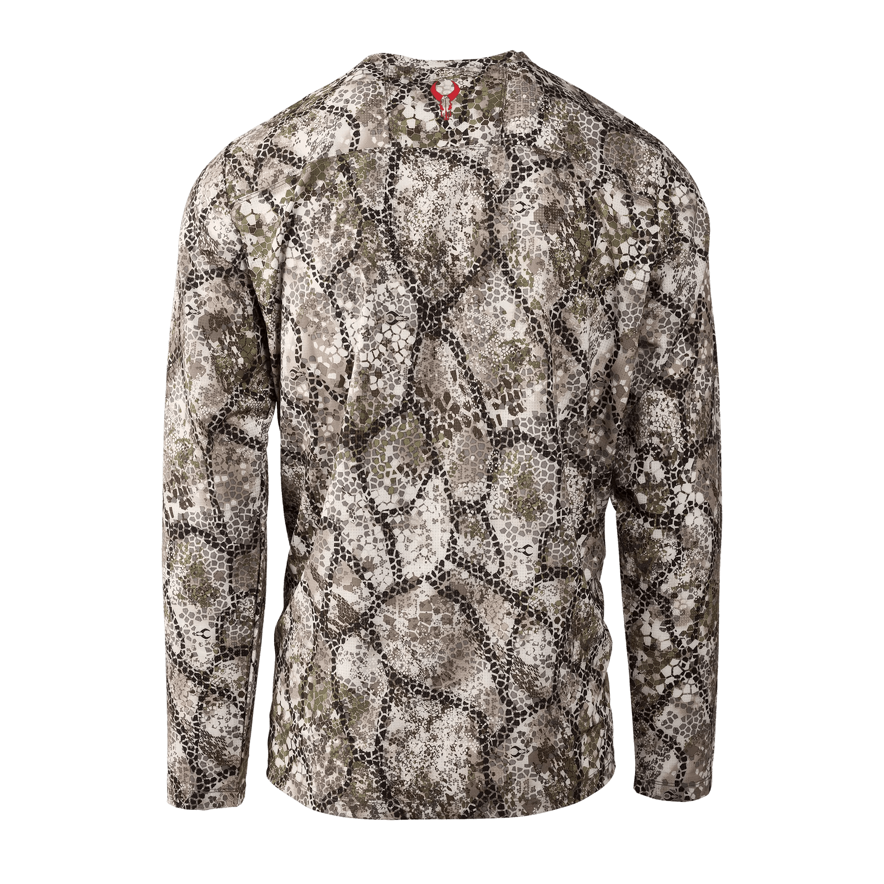 Back view of Badlands Andaire long sleeve camo shirt for outdoor sports apparel